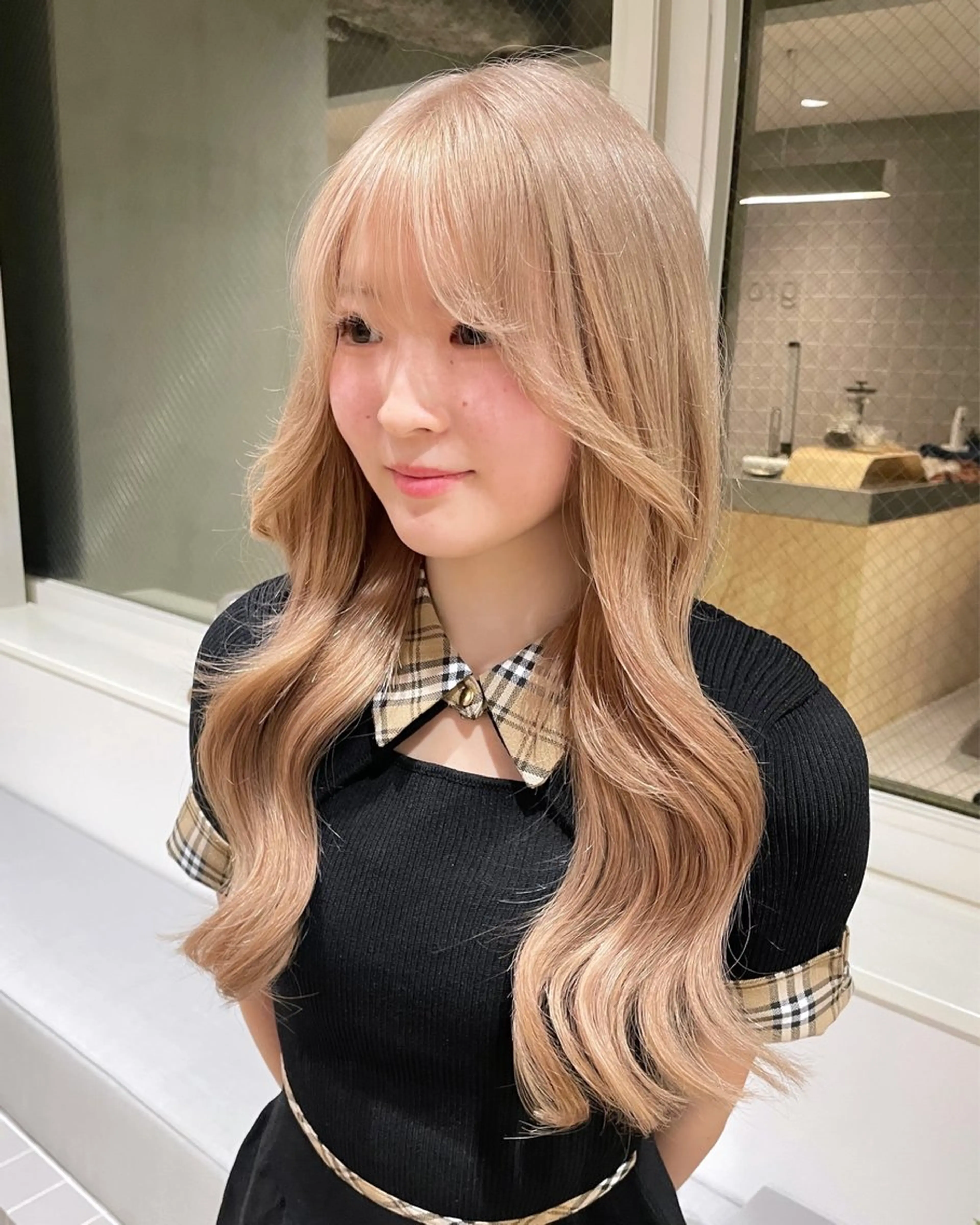 ロング カラー プルエクステ ベージュカラー ミルクティーベージュ エクステ ロング ヘアカラー エクステ 🎀プルエクステ みまひかる🎀のヘアスタイル