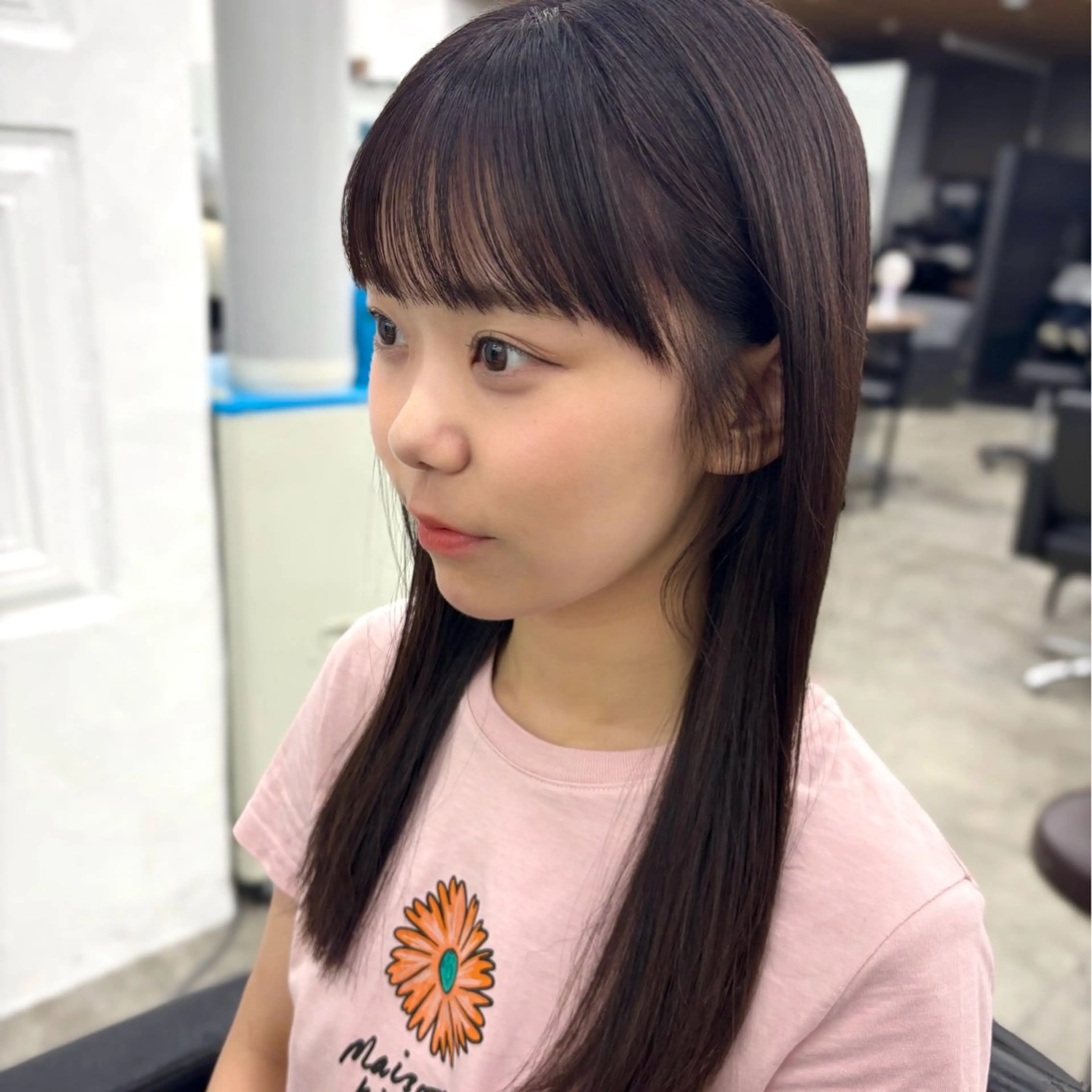 セミロング カラー ブラウンカラー ナチュラルブラウン 似合わせカット 縮毛矯正 カット ヘアカラー 縮毛矯正 トリートメント 顔まわり🥨レイヤー /透明感/まいなのヘアスタイル