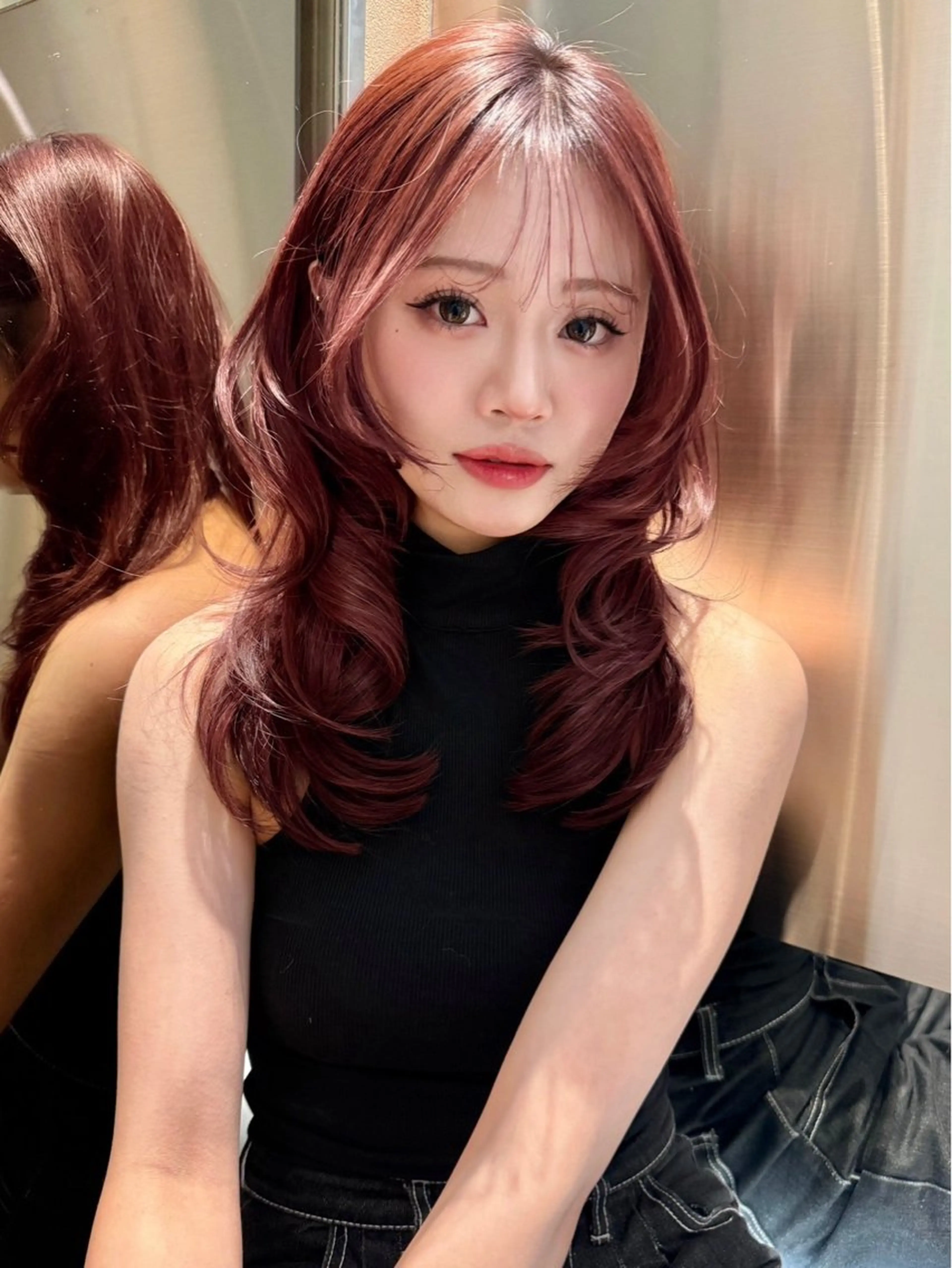 セミロング ブリーチなしW🎀 髪質改善/はのんのヘアスタイル