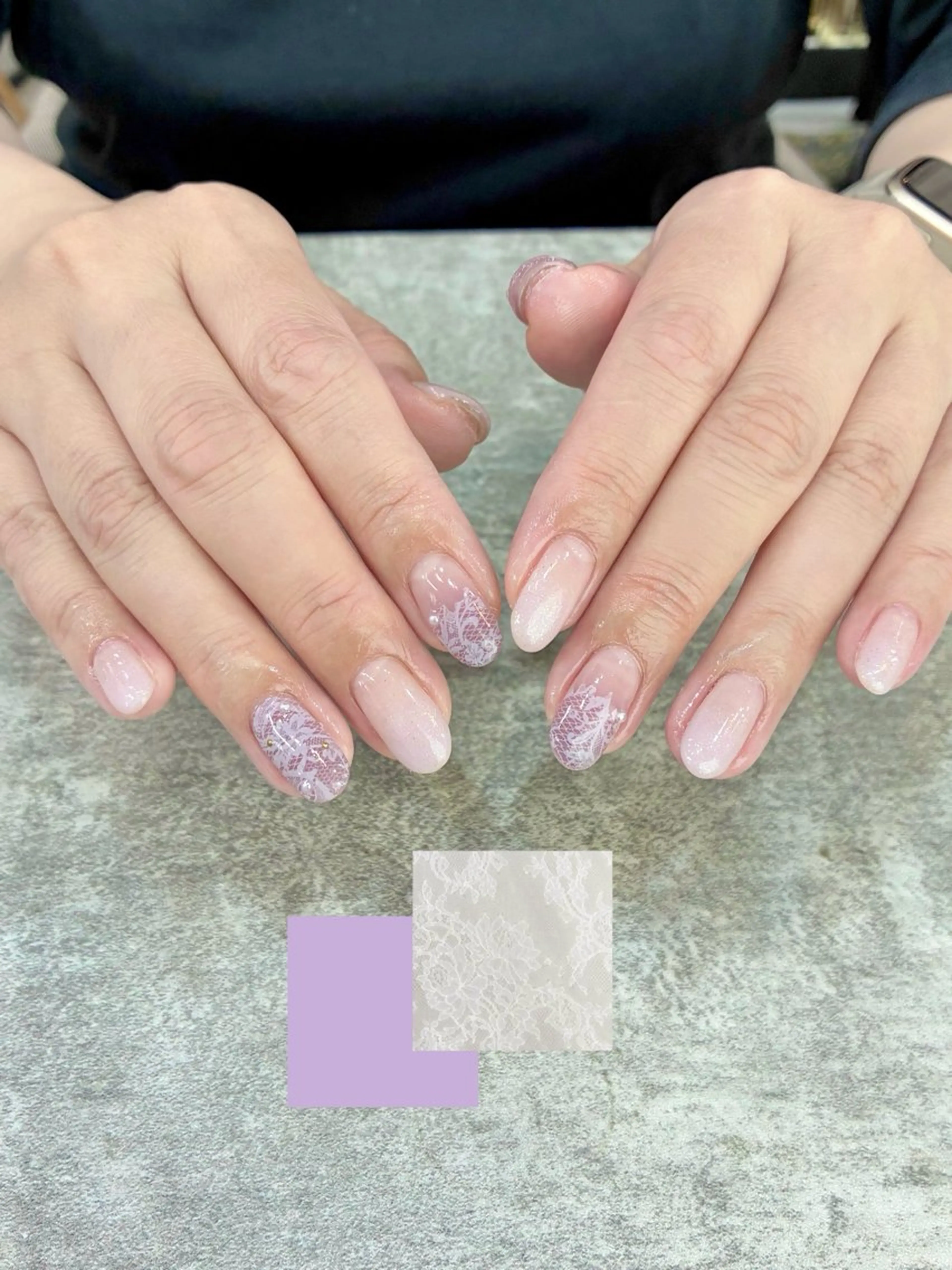 ネイル レース ハンドネイル glaNje shioriのネイルデザイン