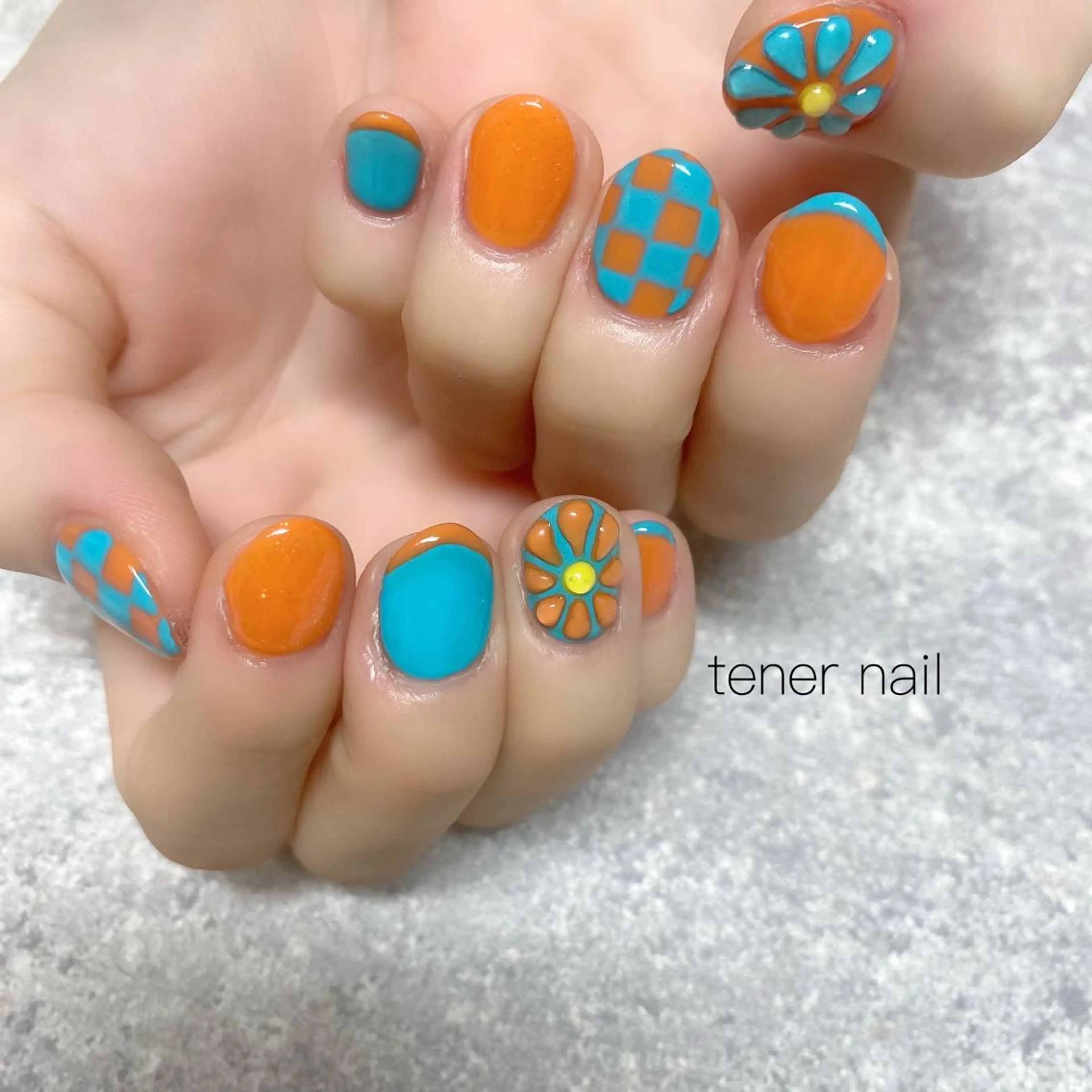 ネイル オレンジ テネルネイル tener nailのネイルデザイン
