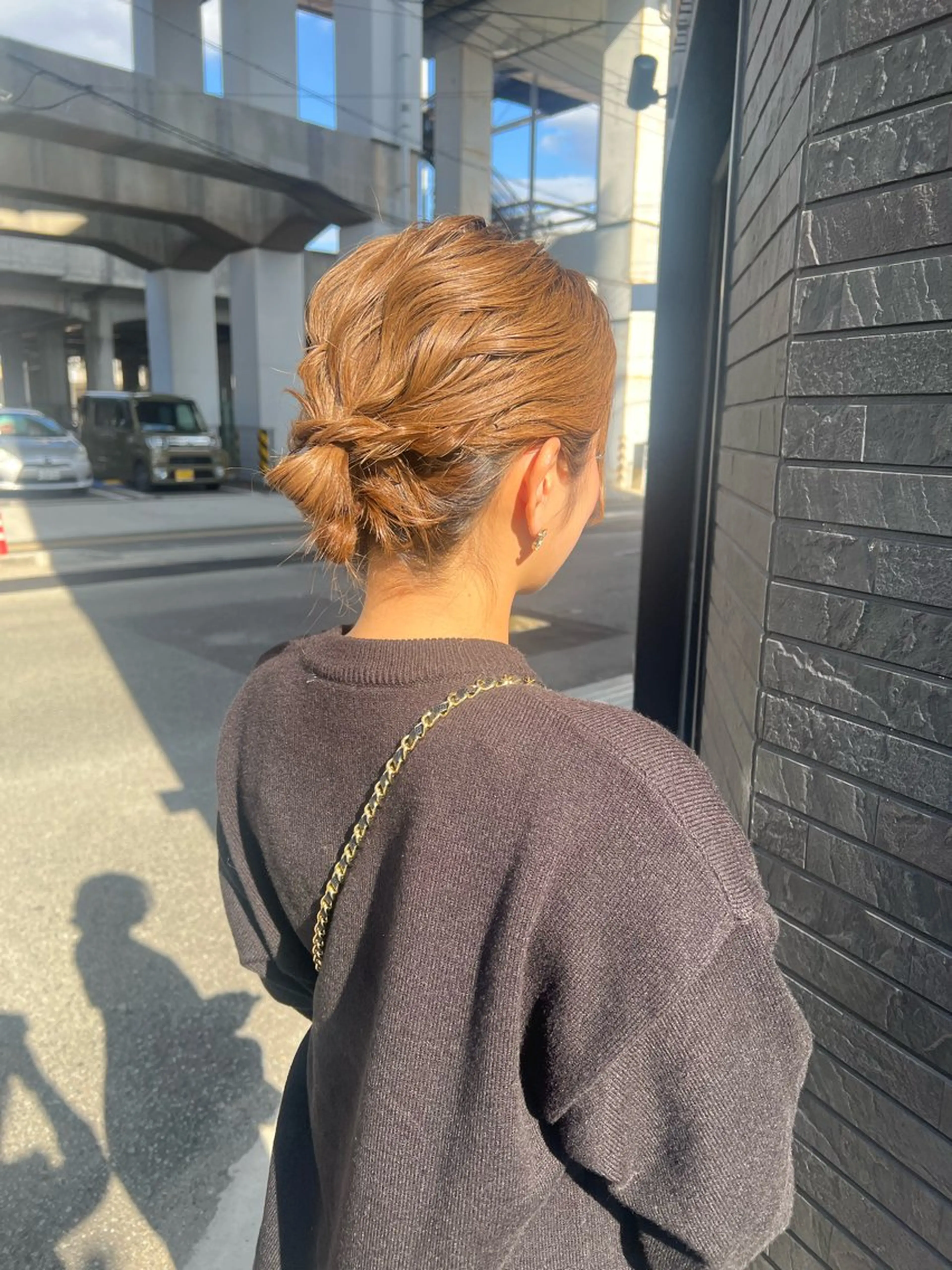 ミディアム ヘアアレンジ ボブ ヘアセット 黒阪 なみのヘアスタイル