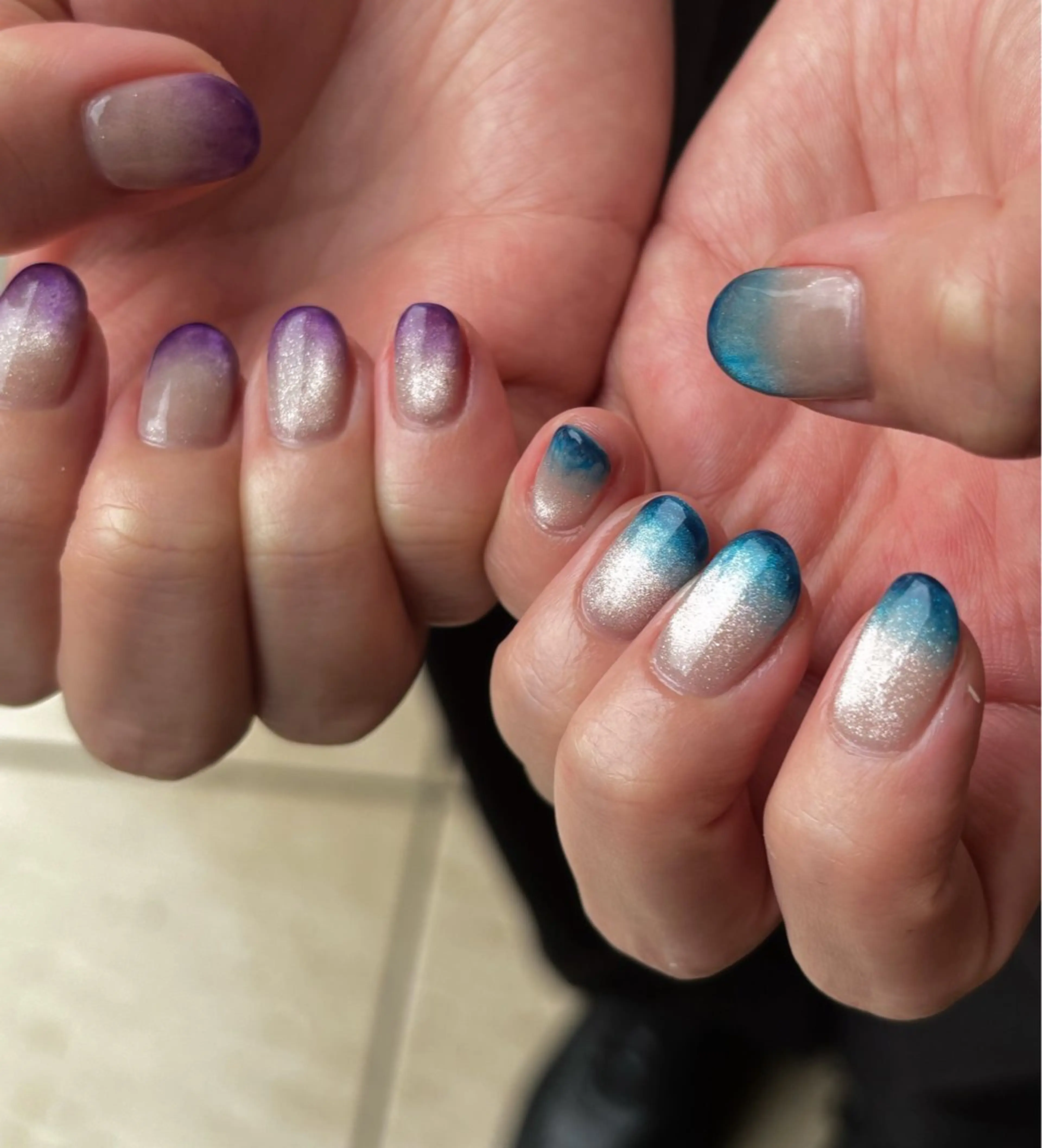 ネイル ジェルネイル グラデーション キラキラネイル マグネットネイル ニュアンスネイル ハンドネイル tamu nail 　金町のネイルデザイン