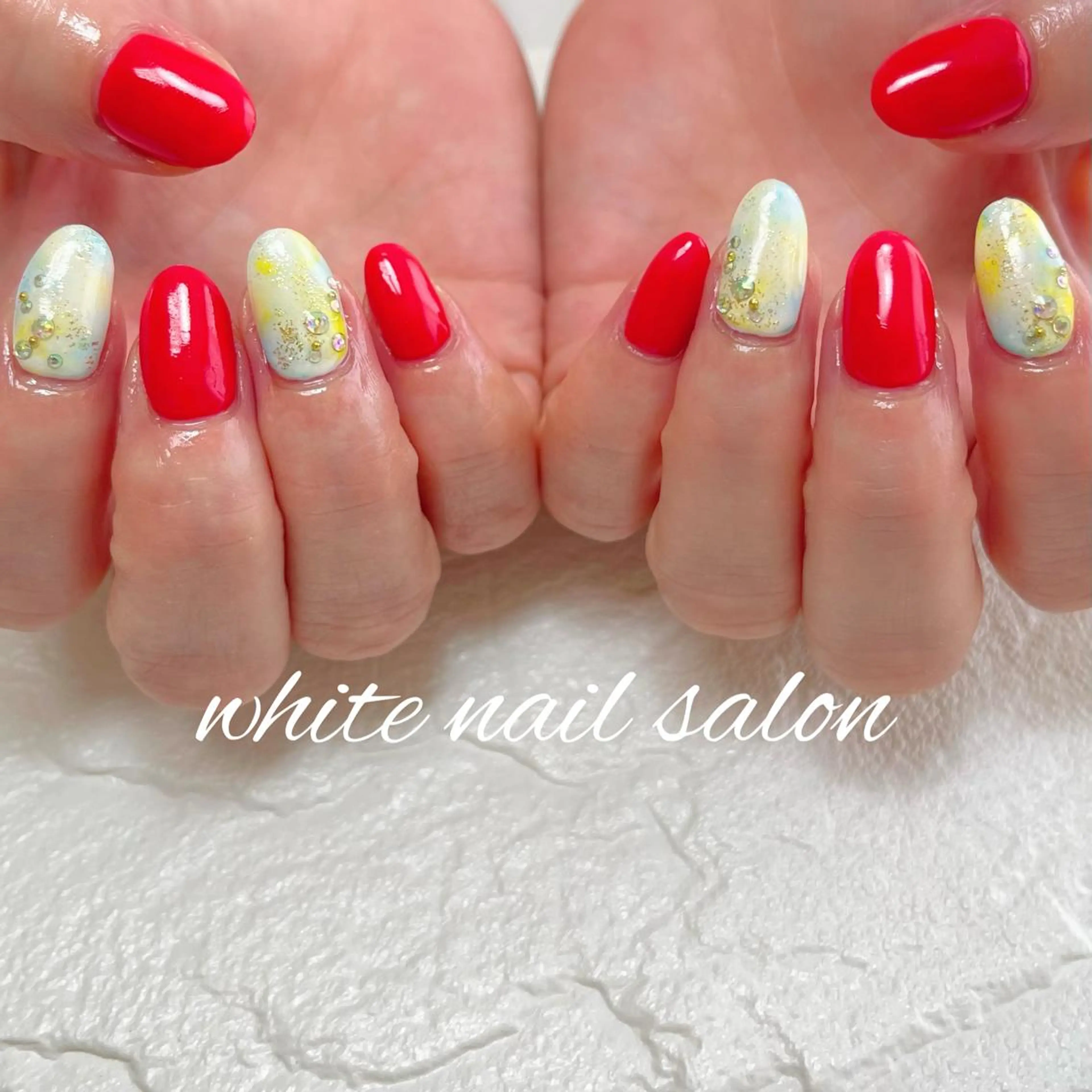 ネイル フットネイル ジェルネイル ハードジェル ラメ(グリッター) 持ち込み ハンドネイル white nail salonのネイルデザイン
