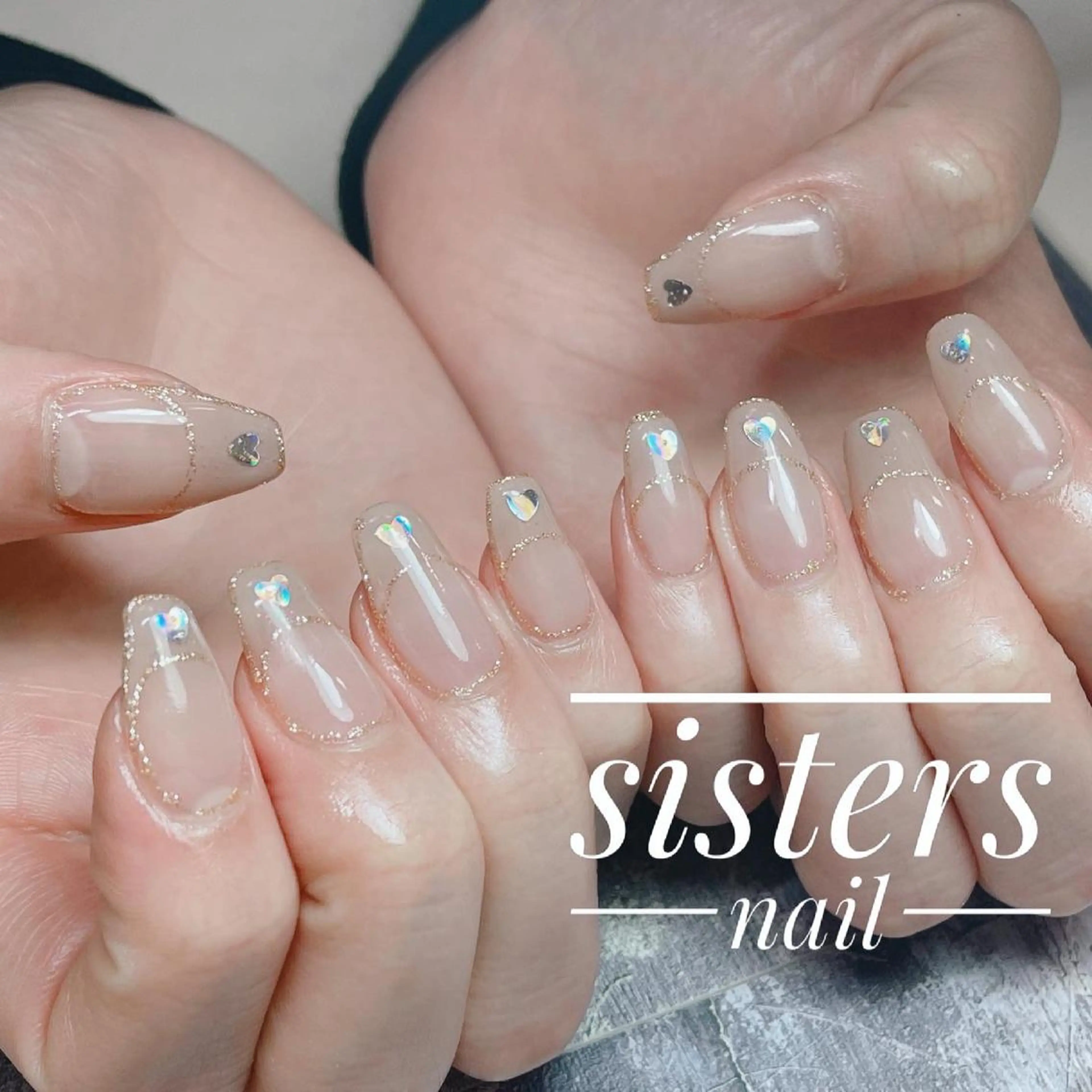 ネイル アートネイル フレンチネイル グラデーション 氷ネイル・うるうるネイル ラメ(グリッター) sisters nail.fのネイルデザイン