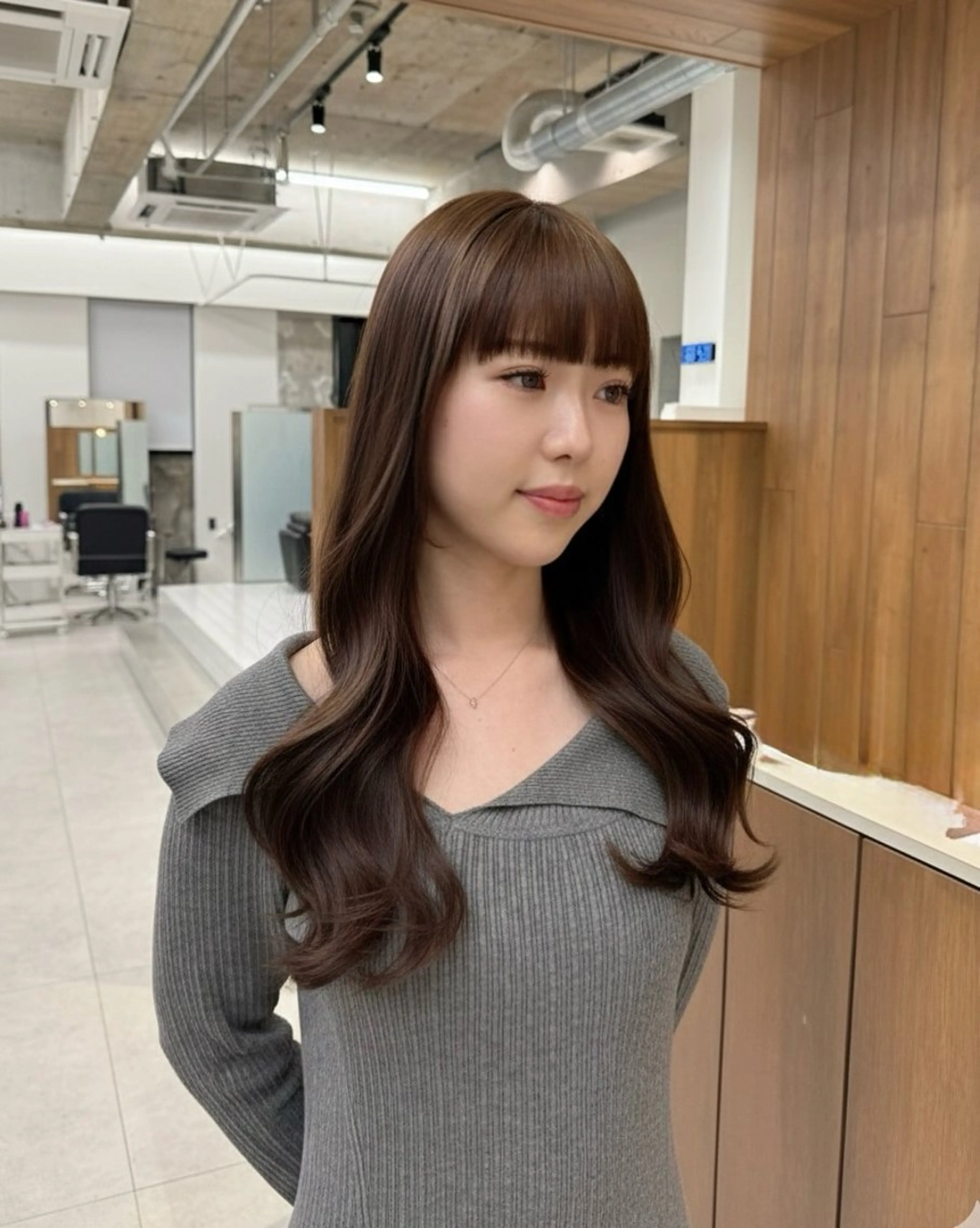 セミロング カラー カット ヘアカラー トリートメント 縮毛矯正+モテカラー 🎀✨MIHOのヘアスタイル