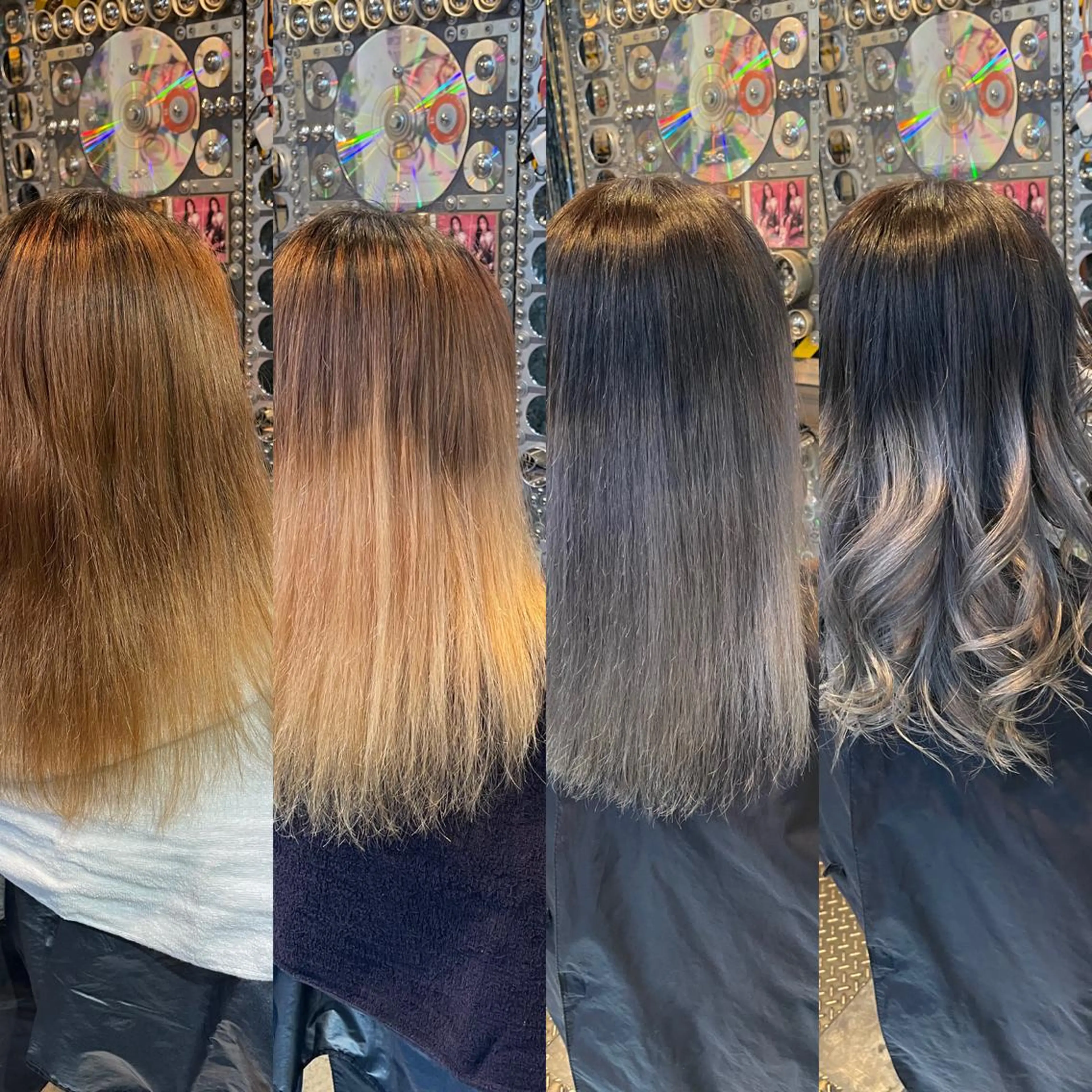 セミロング カラー ヘアアレンジ グラデーションカラー シルバー 外国人風カラー 🌈派手髪エクステ ブレイズ🌈ひろとのヘアスタイル