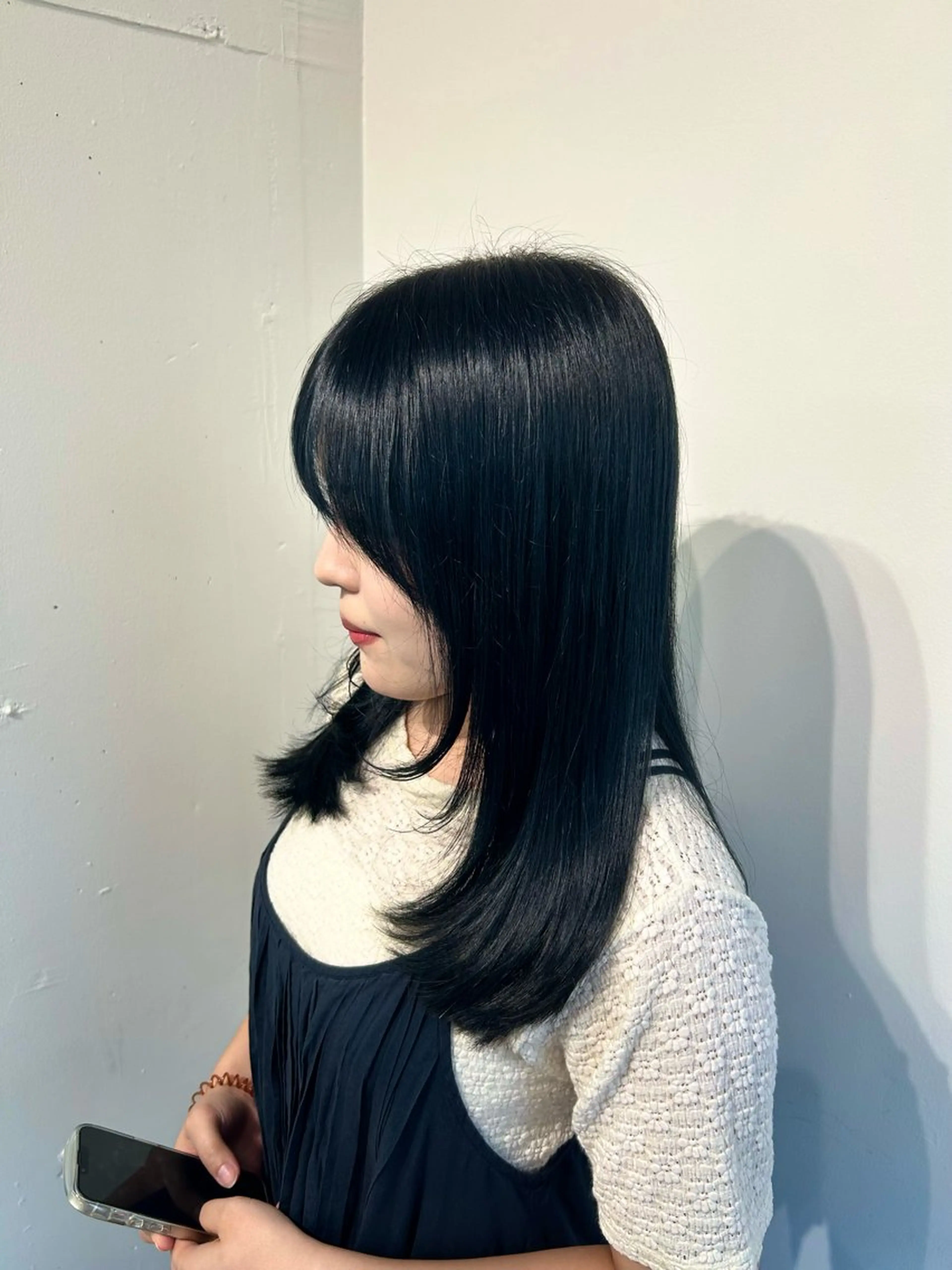 ミディアム カラー ヘアカラー トリートメント ベージュ/ダブルカラ ー/新潟駅/青柳萌果のヘアスタイル