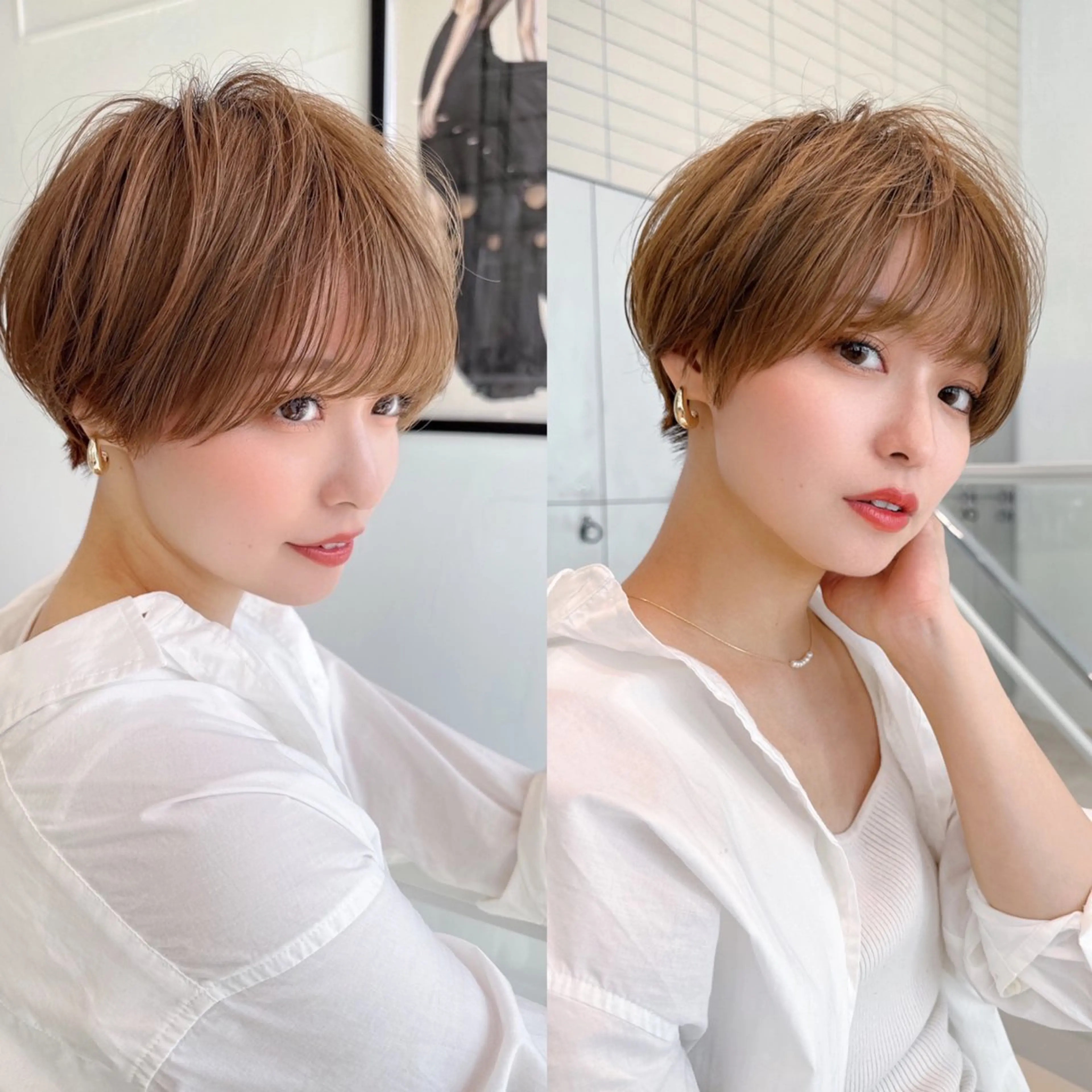 ショート カラー ブリーチなし/暖色/ 透明感/ririkaのヘアスタイル