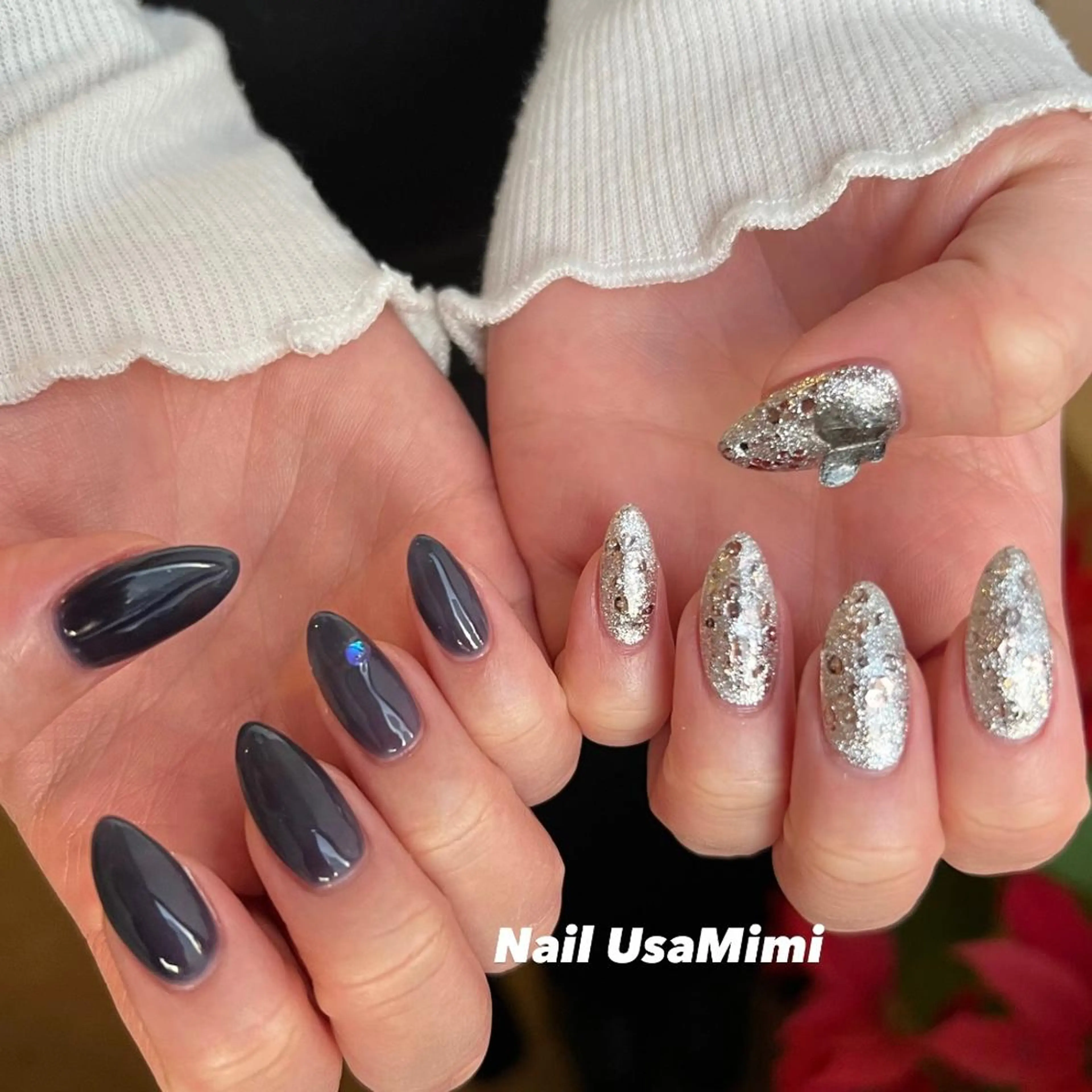 ネイル フットネイル ジェルネイル マグネットネイル 持ち込み ニュアンスネイル 本町ネイルNail UsaMimiのネイルデザイン