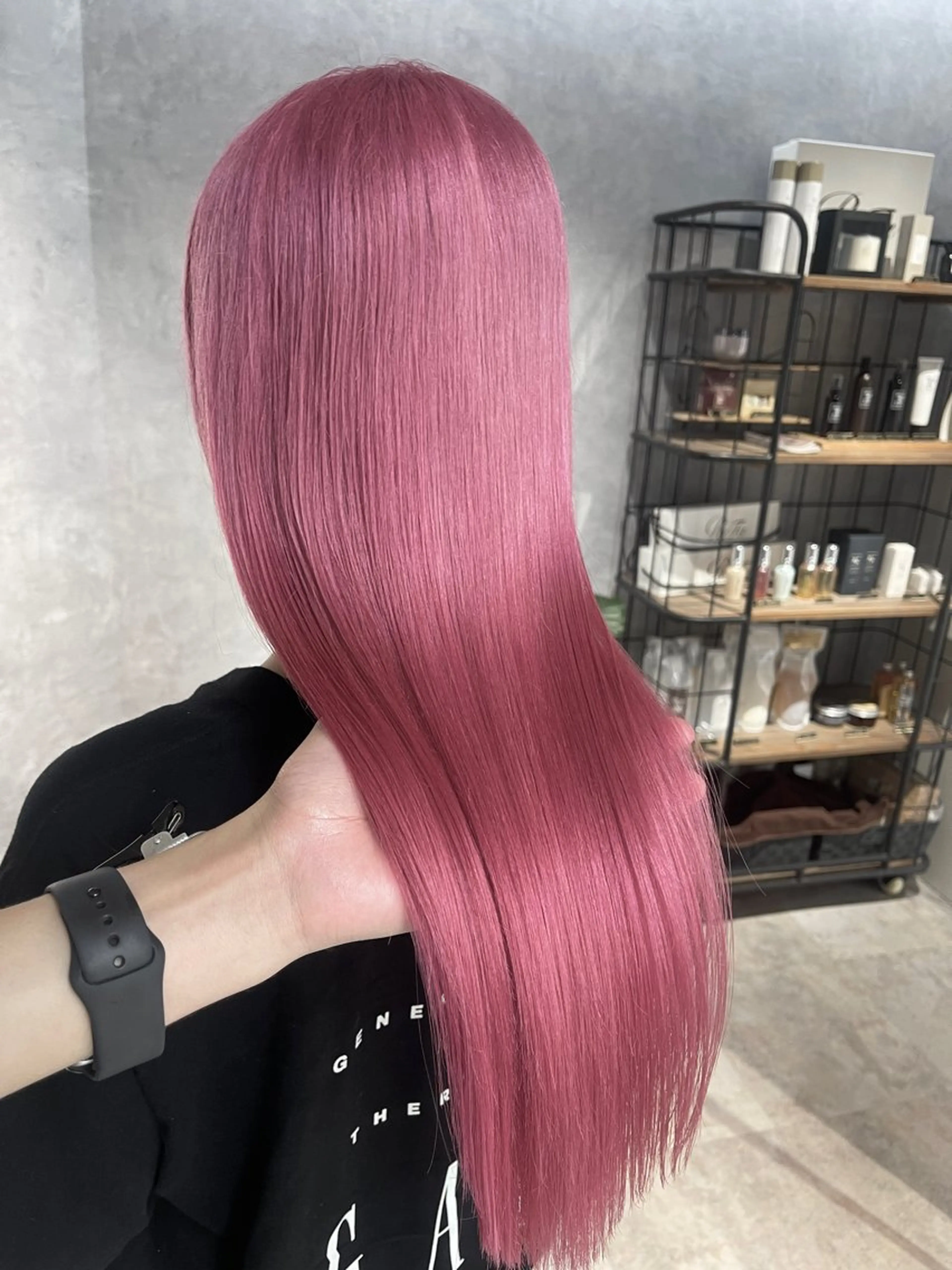 ロング カラー ブリーチ カット ヘアカラー 福西 洋斗のヘアスタイル