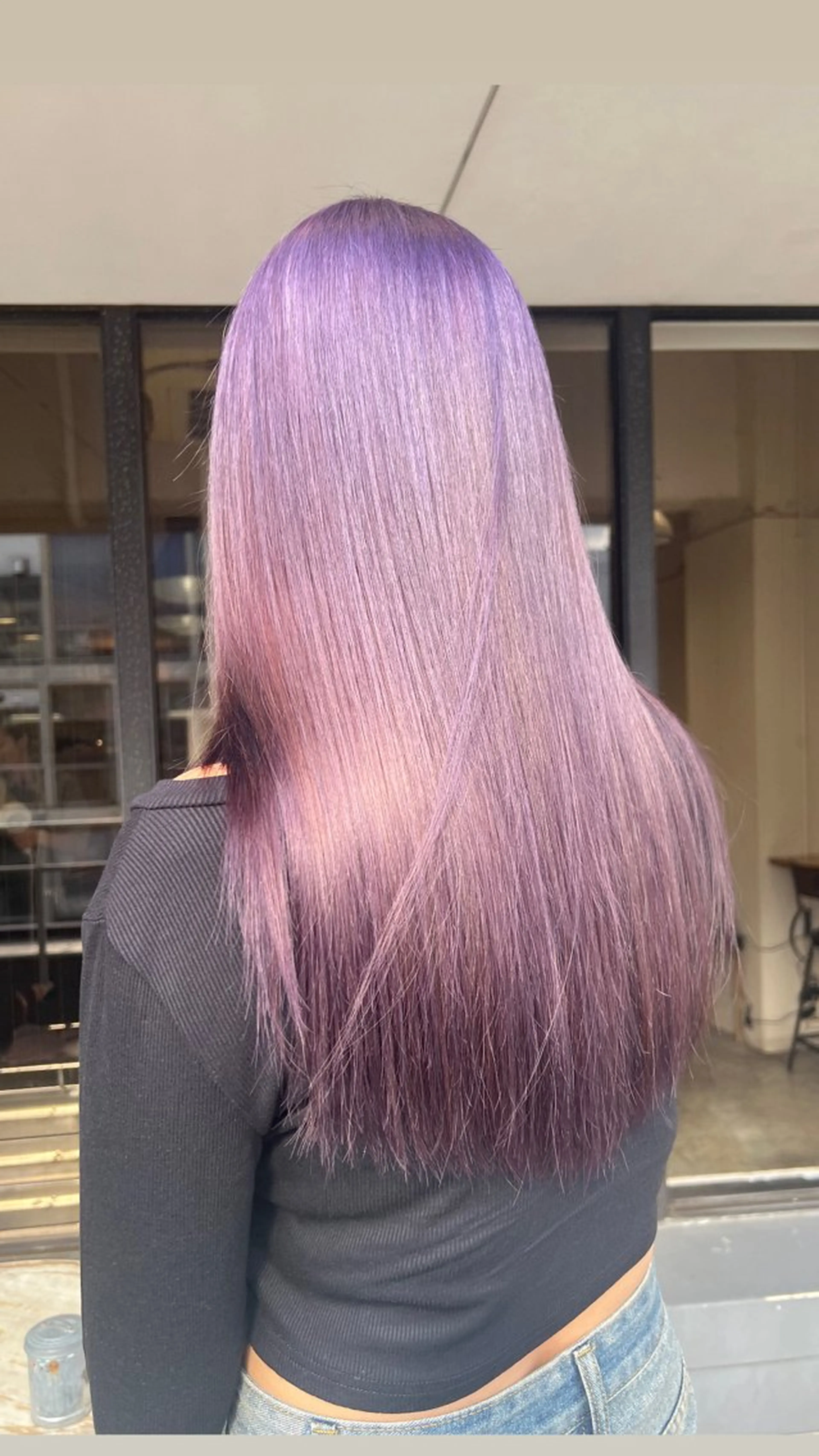 セミロング カラー ヘアアレンジ ラベンダーカラー ピンクカラー ピンクラベンダー ヘアカラー トリートメント ヘアセット 金子 廉のヘアスタイル