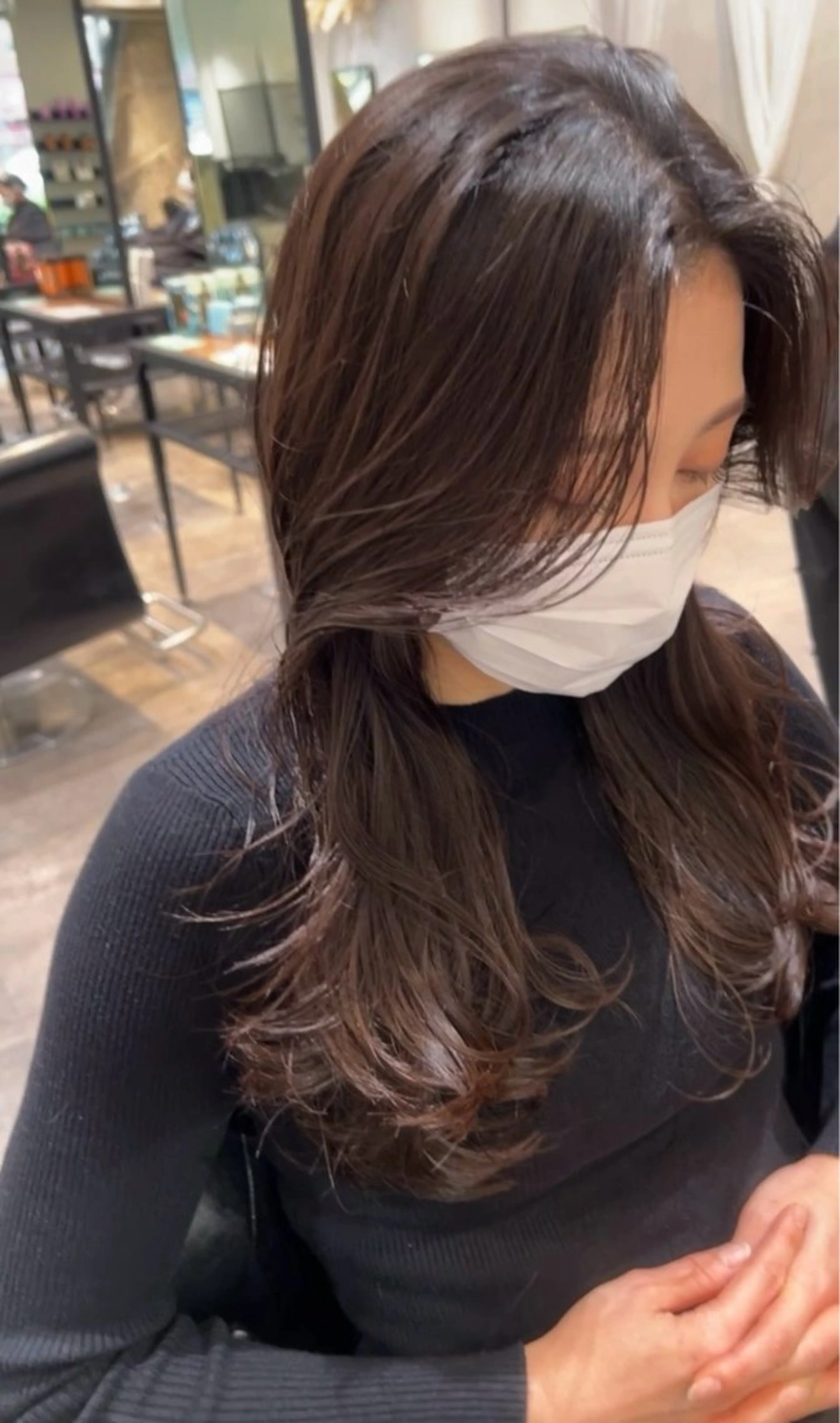 セミロング くびれヘア 顔周りカット 韓国風ヘア 小顔カット カット ヘアカラー ✨毛髪診断で絶対綺麗 ✨美髪艶髪専門✨高浪のヘアスタイル