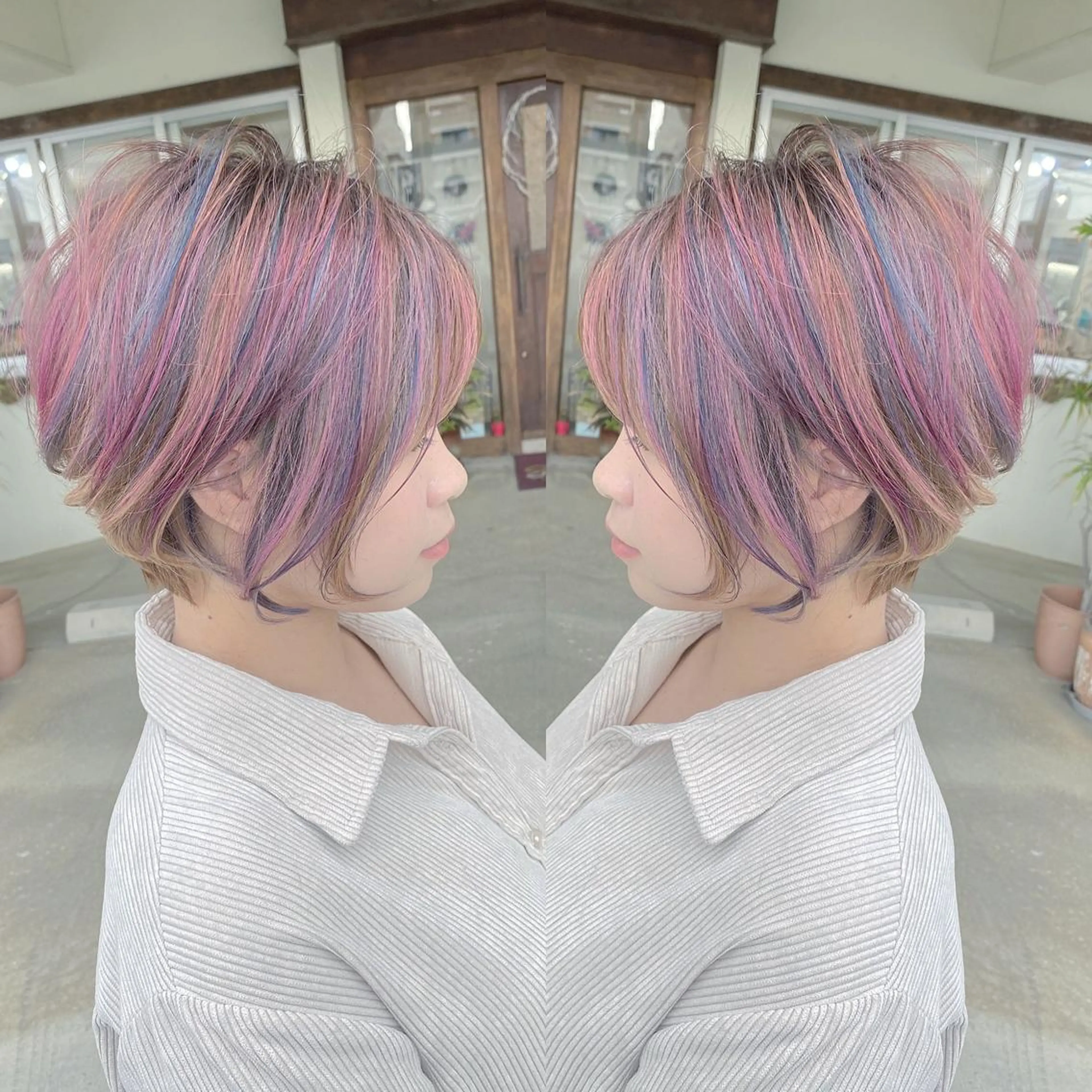 ショート カラー カット ヘアカラー トリートメント grand juteのヘアスタイル