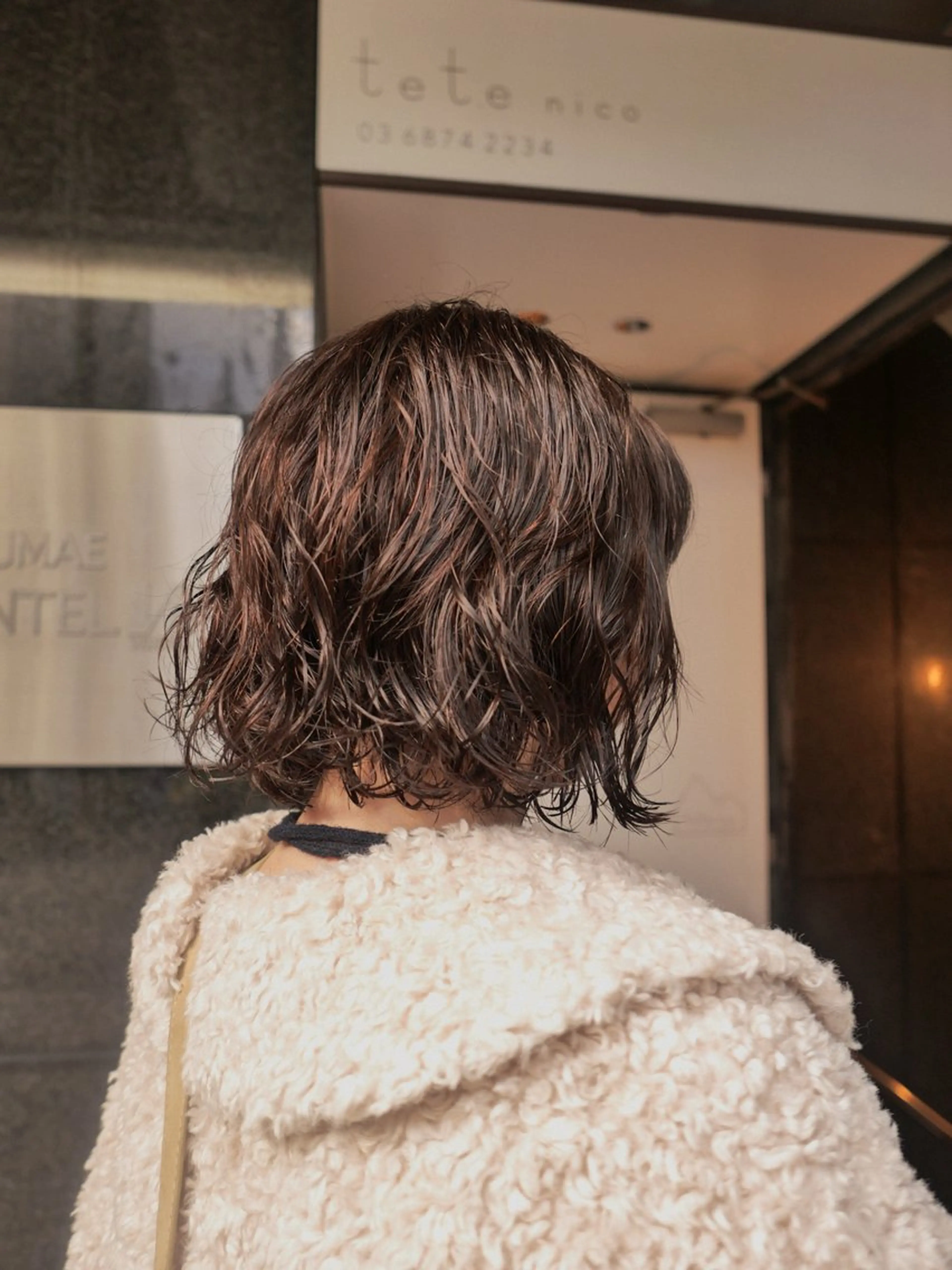 ショート カラー パーマ ボブ トリートメント ニュアンスパーマ カット ヘアカラー パーマ トリートメント 🌿ボブ パーマ高橋啓太🌿のヘアスタイル