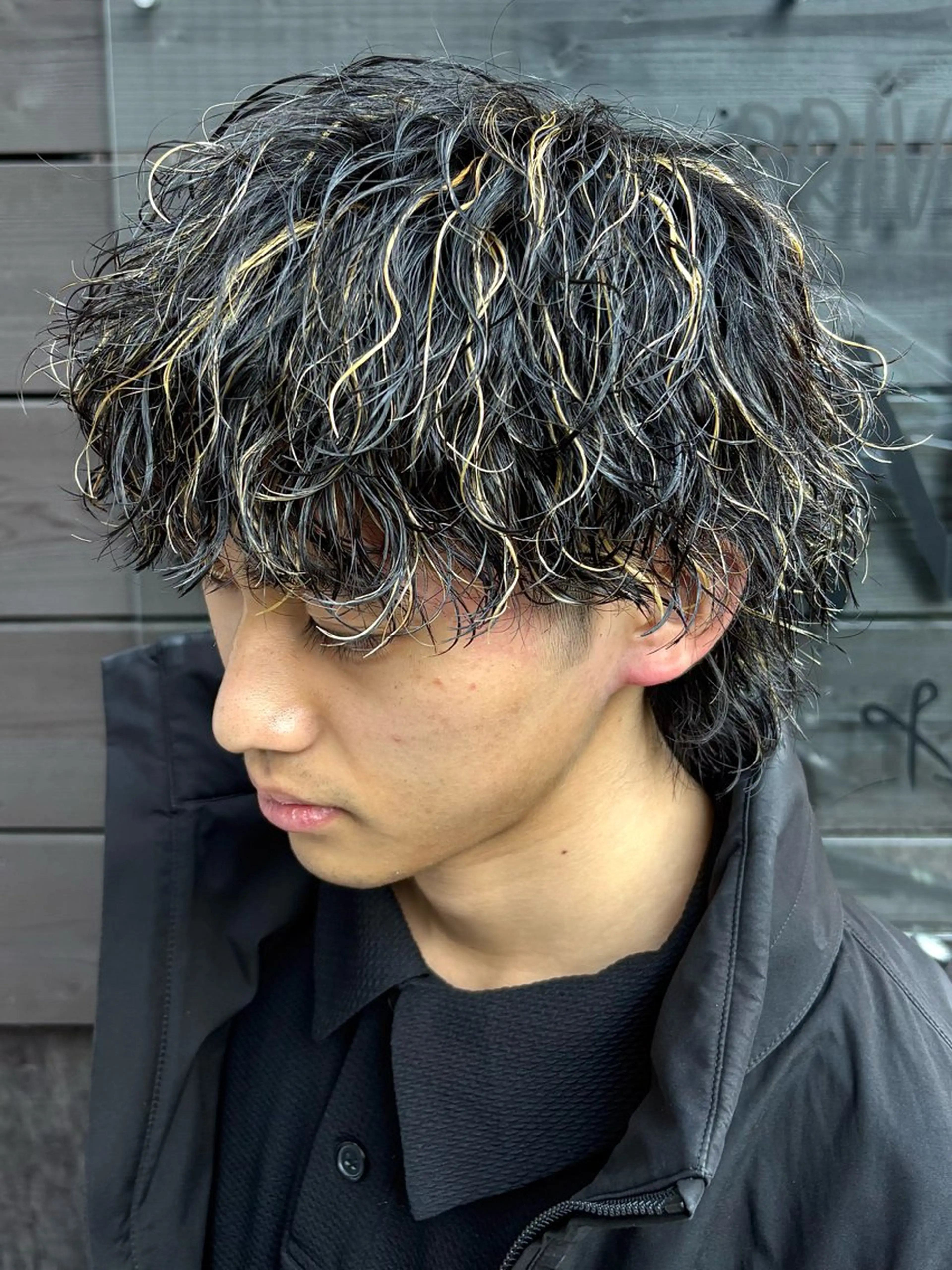 ショート パーマ メンズ メンズハイライト ハイライト カット パーマ RAIA💎ケア ブリーチ＆パーマ💎のヘアスタイル