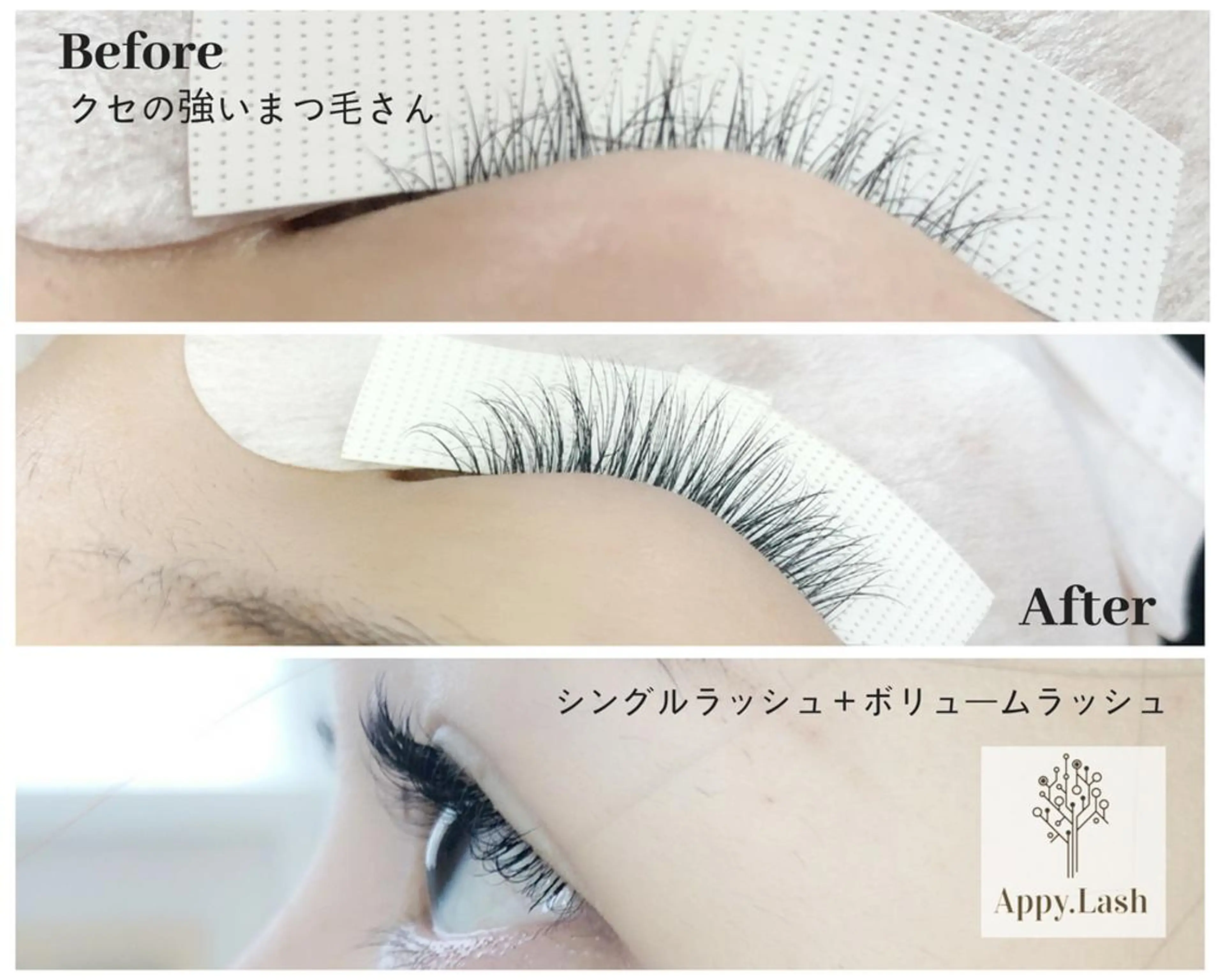 マツエク・マツパ ボリュームラッシュ まつげと眉の専門店 Appy.Lashのマツエク・マツパデザイン