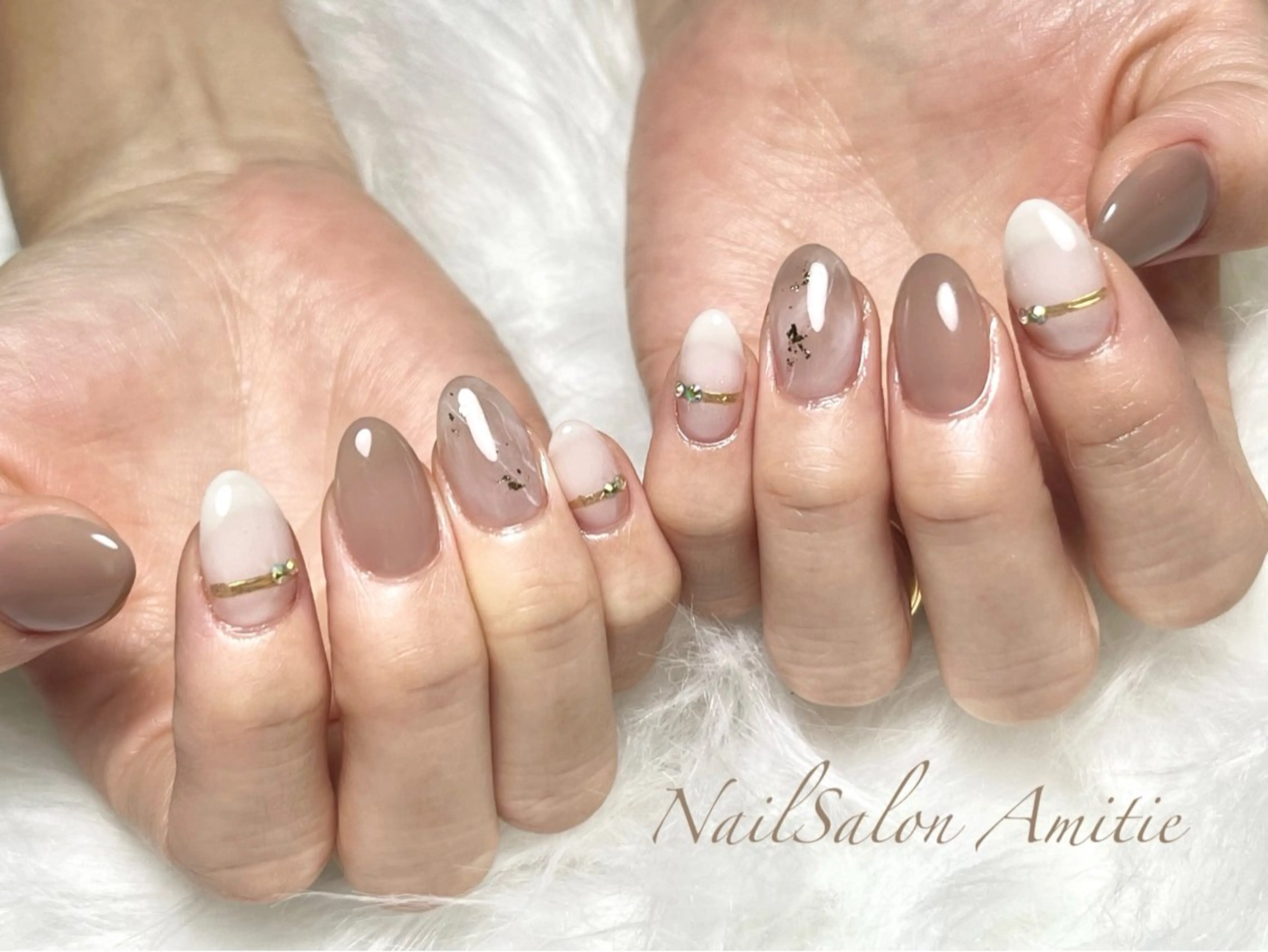 ネイル ニュアンスネイル ハンドネイル NailSalon Amitieのネイルデザイン