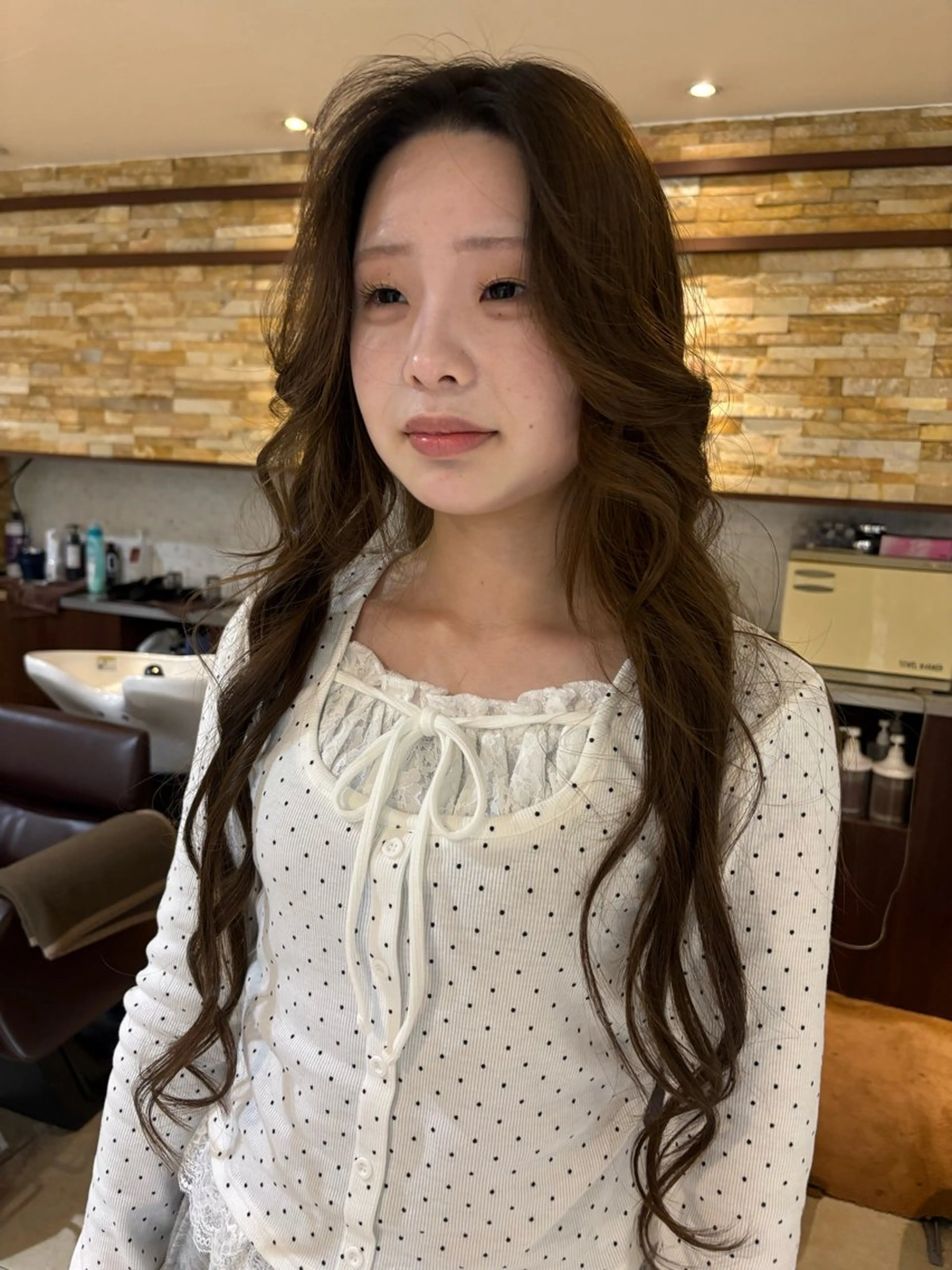 ロング カラー ダブルカラー グレージュ オリーブグレージュ オリーブグレー FaB/ Yunaのヘアスタイル