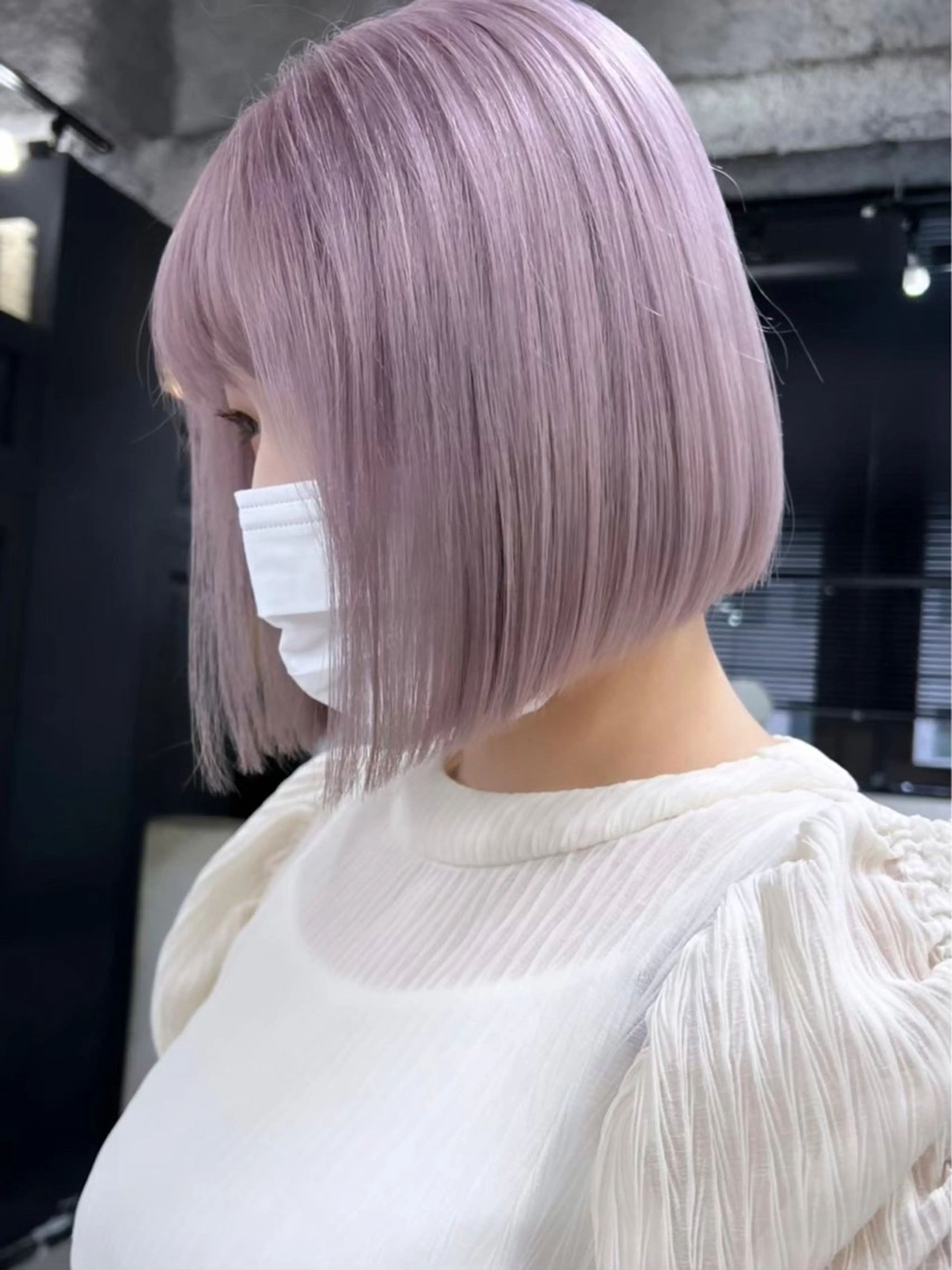 ショート カラー ブリーチ ケアブリーチ ハイトーンカラー ラベンダーカラー ボブ カット ヘアカラー トリートメント ヘアセット RYOSUKE ハイトーンのヘアスタイル