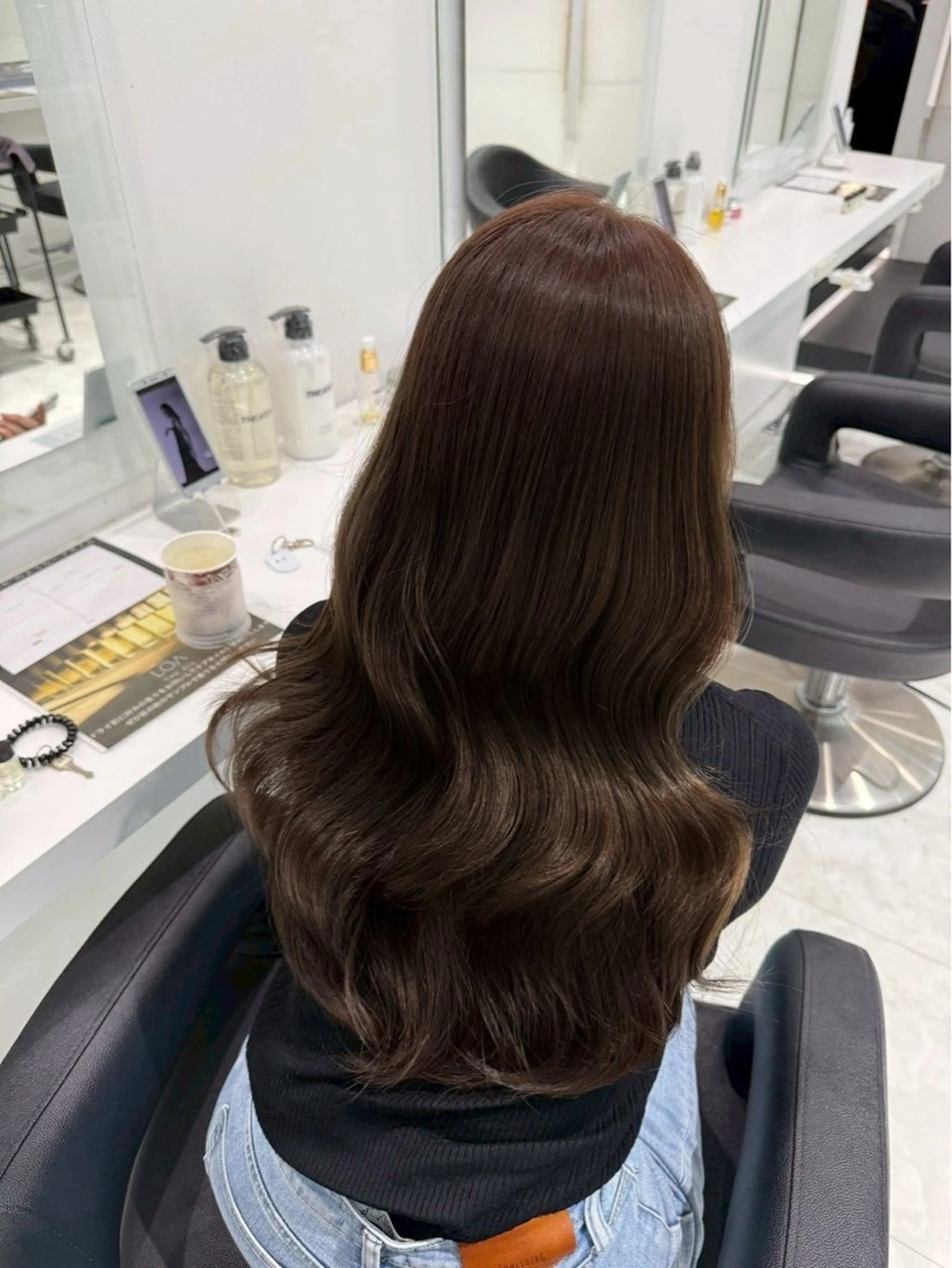 ロング ヘアカラー 韓国ワンホン透明感 カラー✨🖤ここあのヘアスタイル