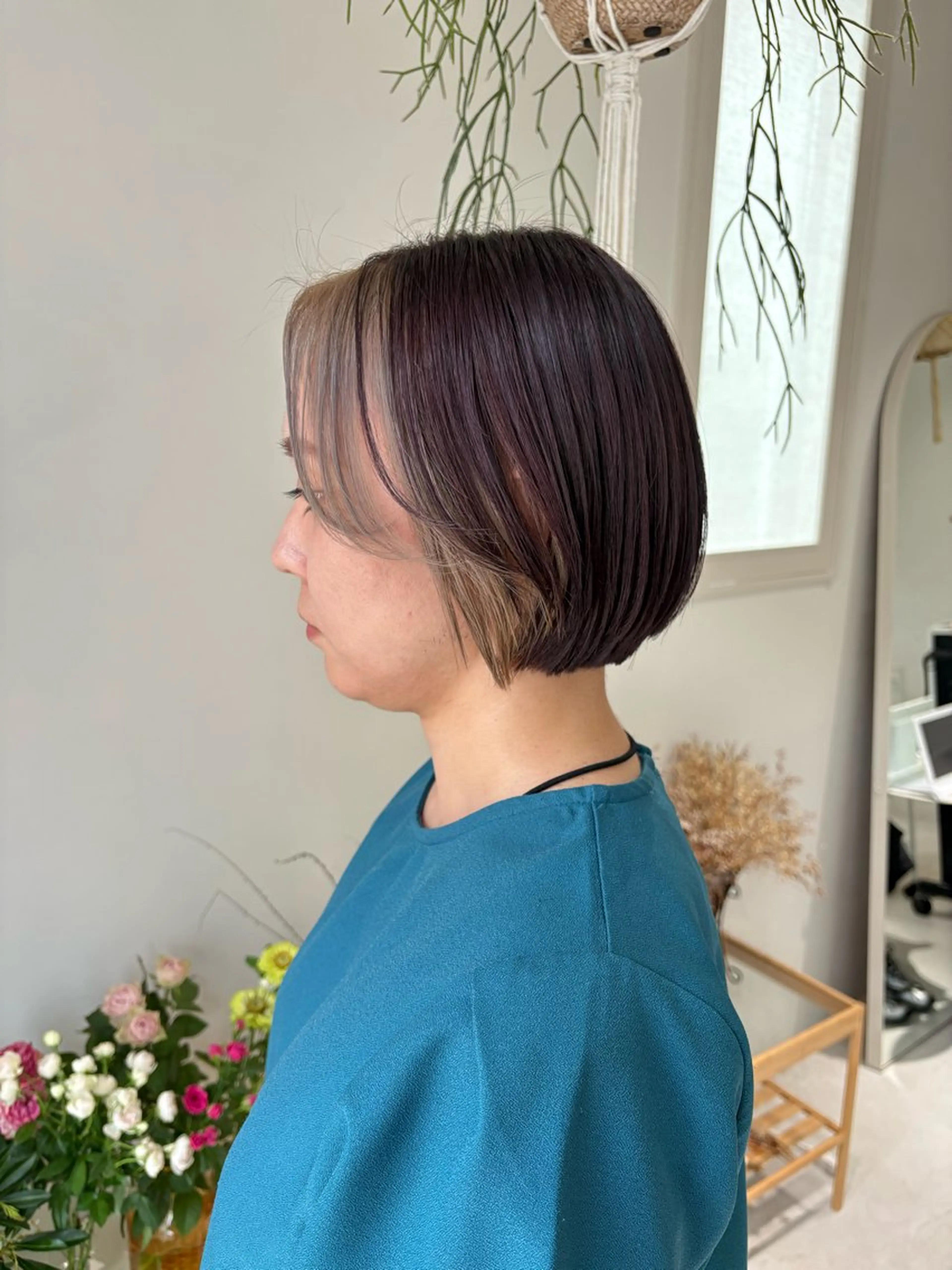 ショート ミストバング ヘアカラー トリートメント 🪻花屋併設🪻秀島 有紀のヘアスタイル