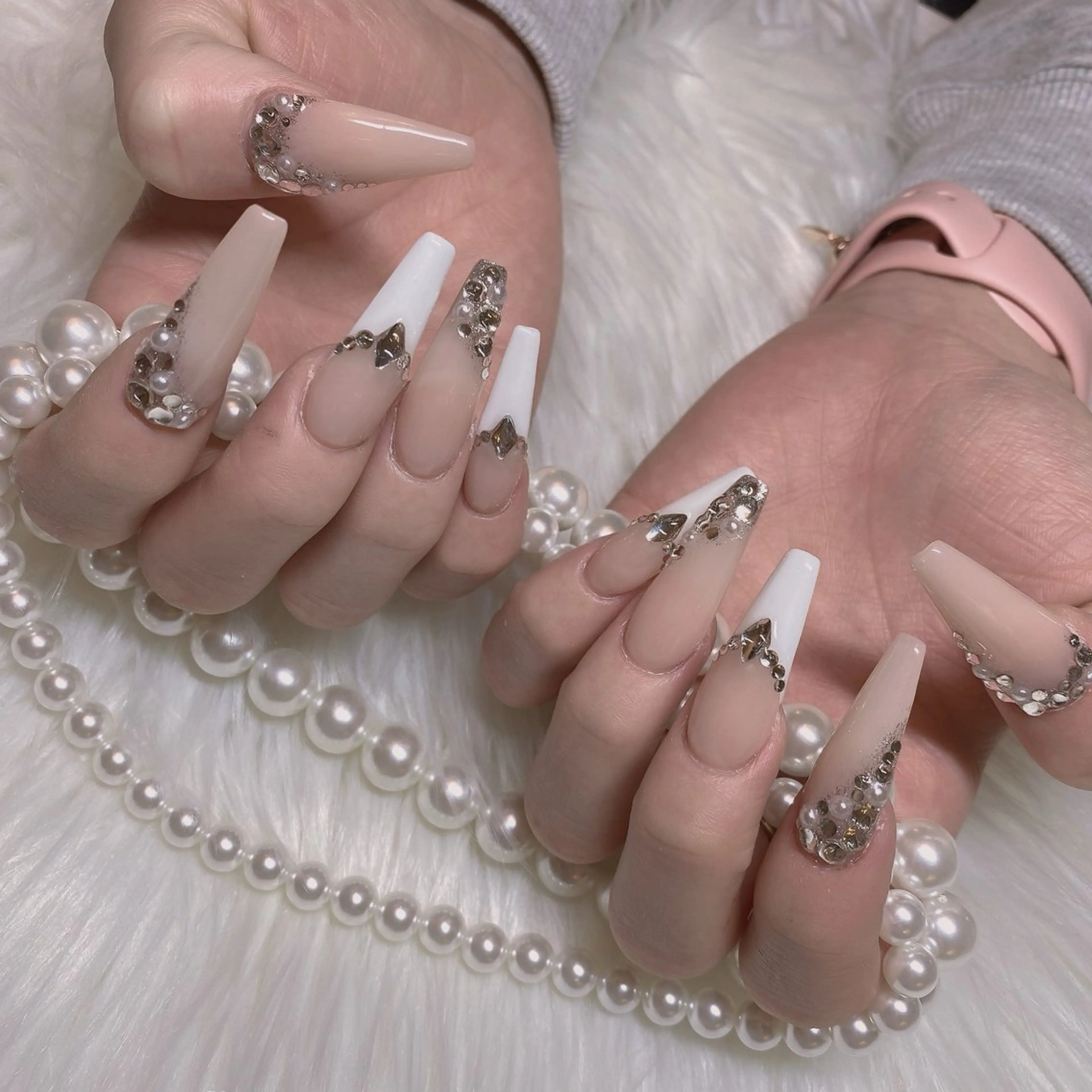 ネイル ロングネイル 持ち込み スカルプネイル Nailsalon apricotのネイルデザイン