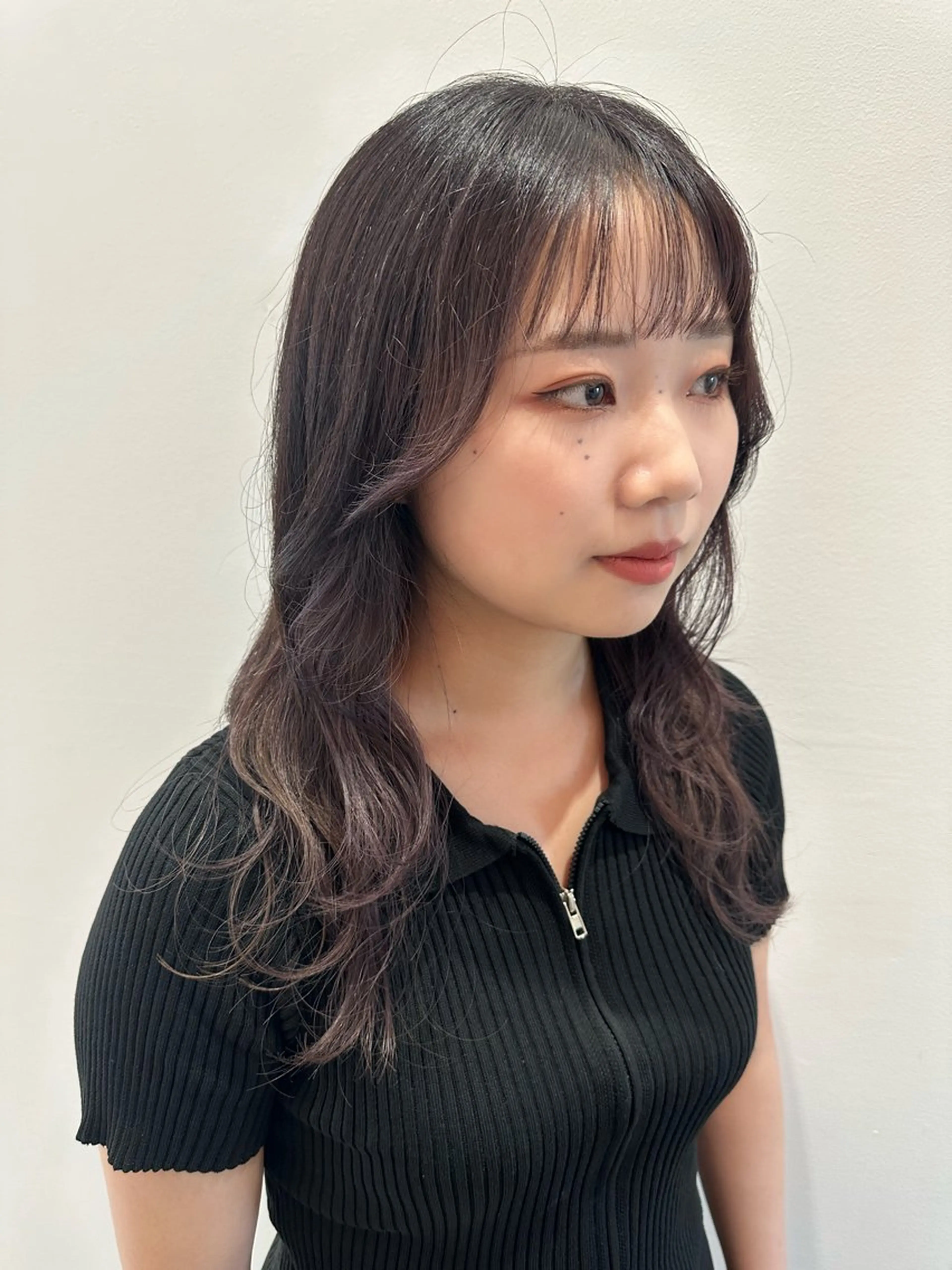 セミロング カラー カット ヘアカラー recipe 黒木 彩那のヘアスタイル