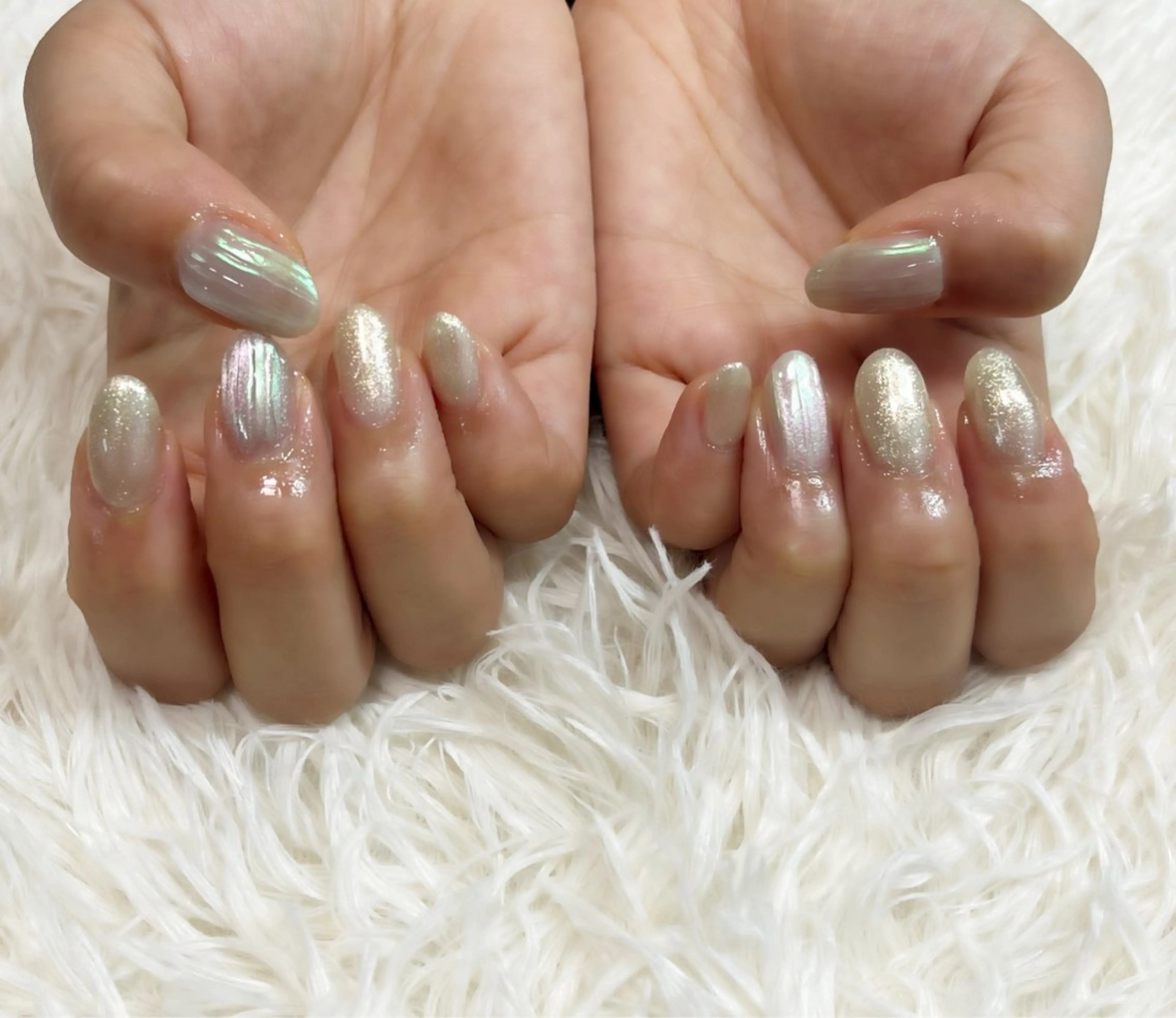 ネイル キラキラネイル オフィスネイル 夏ネイル ハンドネイル 島田 亜紀のネイルデザイン