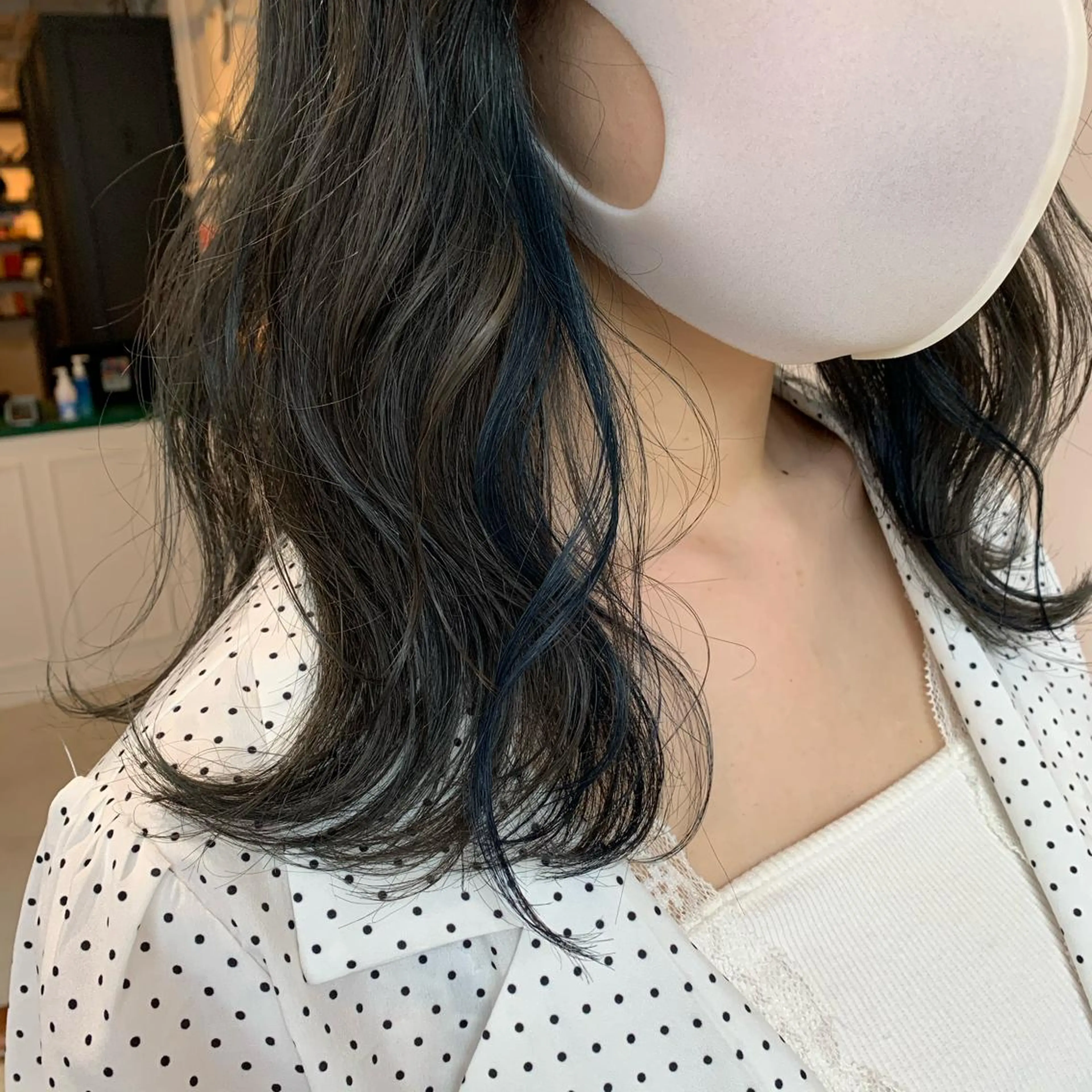 セミロング カラー ネイビーカラー "小顔カット" Fuko.のヘアスタイル