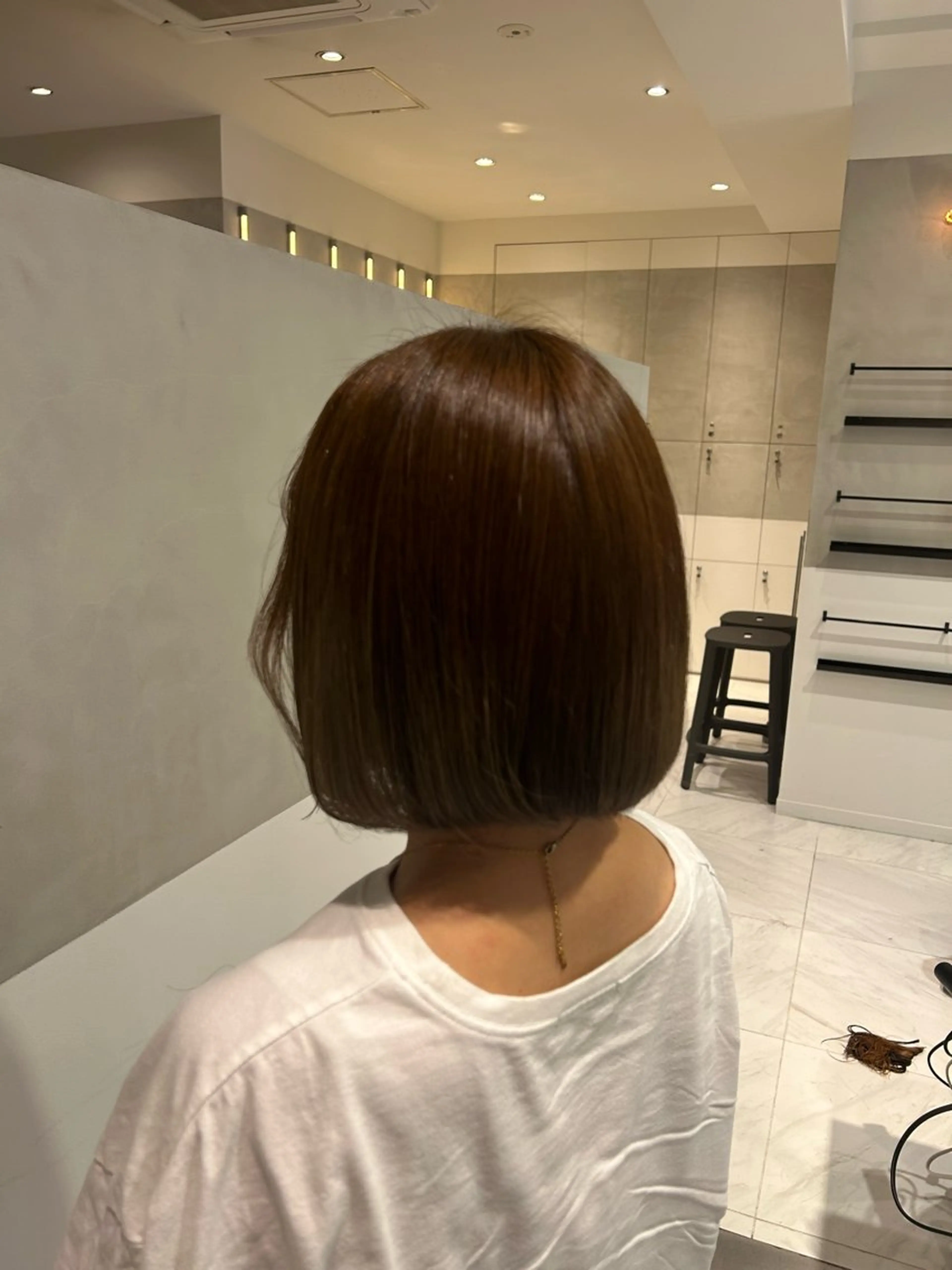 ショート カラー ブラウンカラー オレンジ オレンジブラウン ボブ ヘアカラー トリートメント ヘアセット ナチュラル/韓国💎 haruka 💎のヘアスタイル