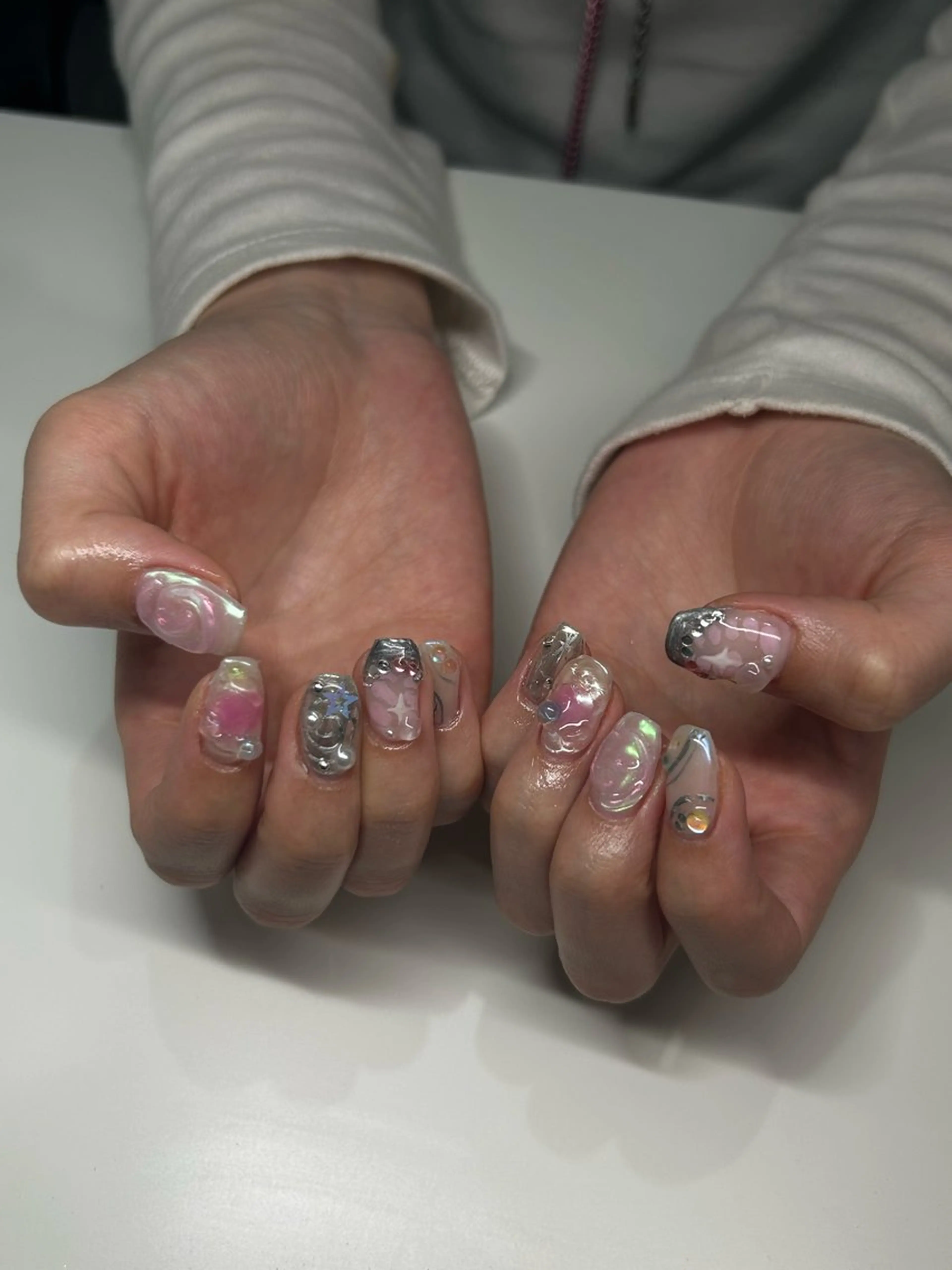 ネイル 韓国ネイル ニュアンスネイル sakae yurinaのネイルデザイン