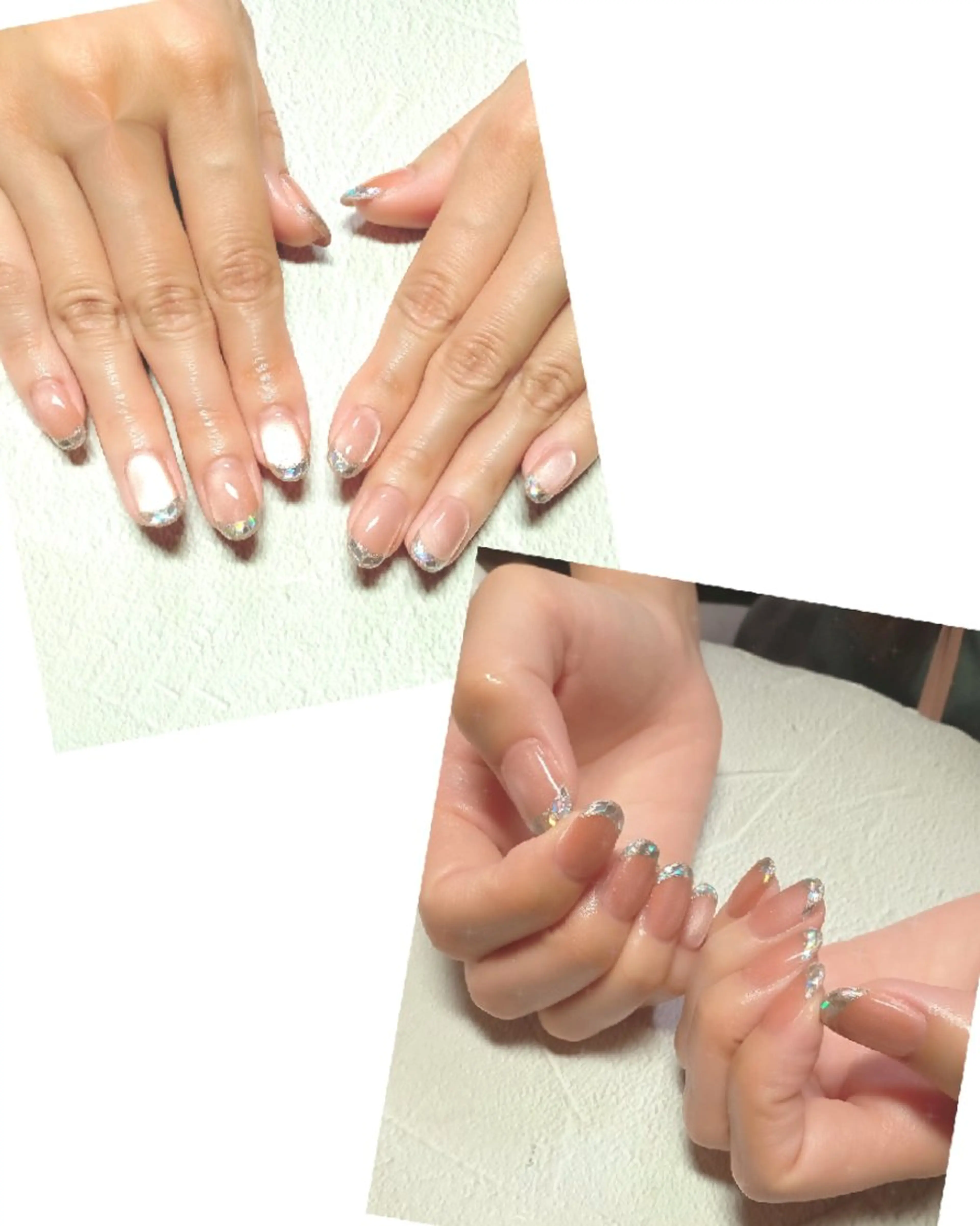 ネイル フレンチネイル ジェルネイル ガラスフレンチ キラキラネイル マグネットネイル ハンドネイル flure de neige yukiのネイルデザイン