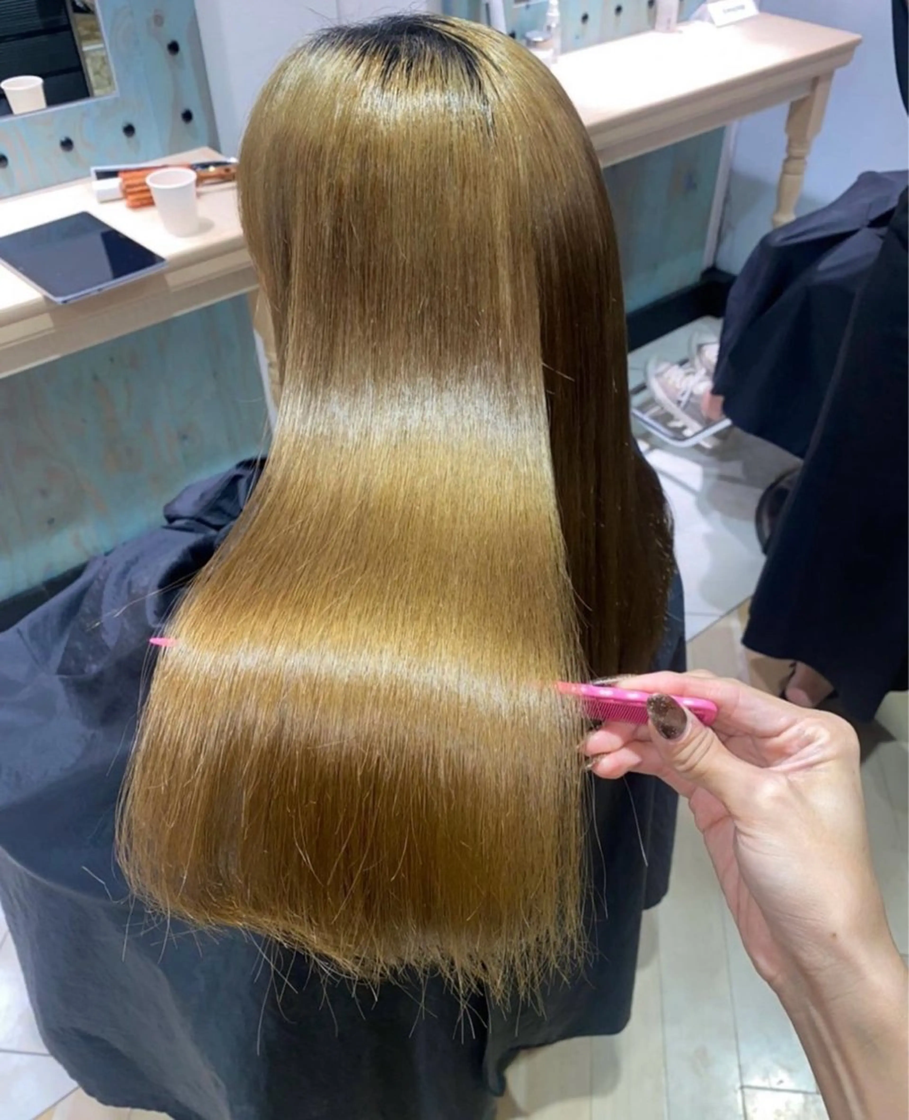 ロング カラー ❤️ブリーチなし💚 ダブルカラー平野実花のヘアスタイル