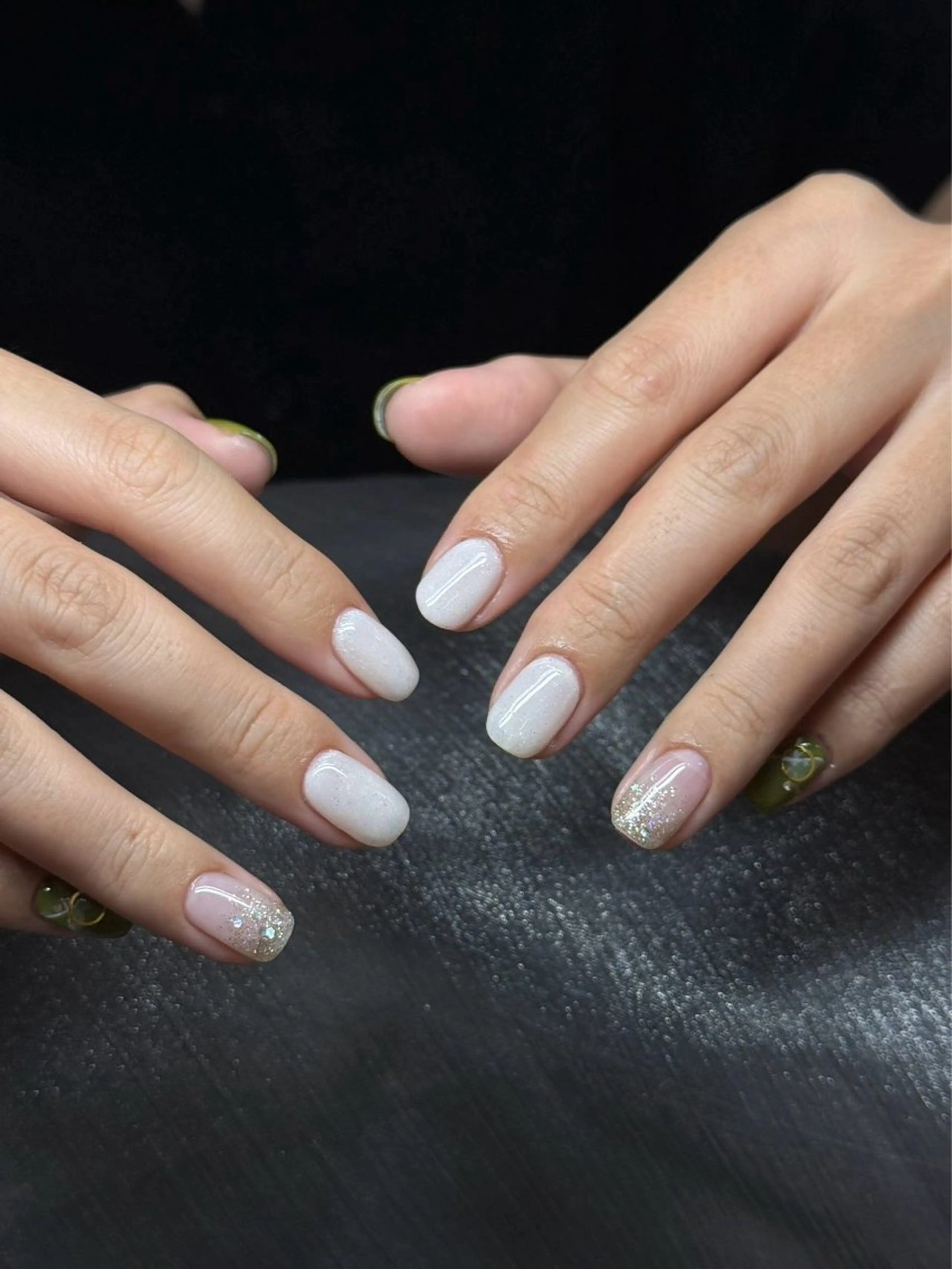 ネイル ハンドネイル Kaka_ パラジェル、長さだしのネイルデザイン