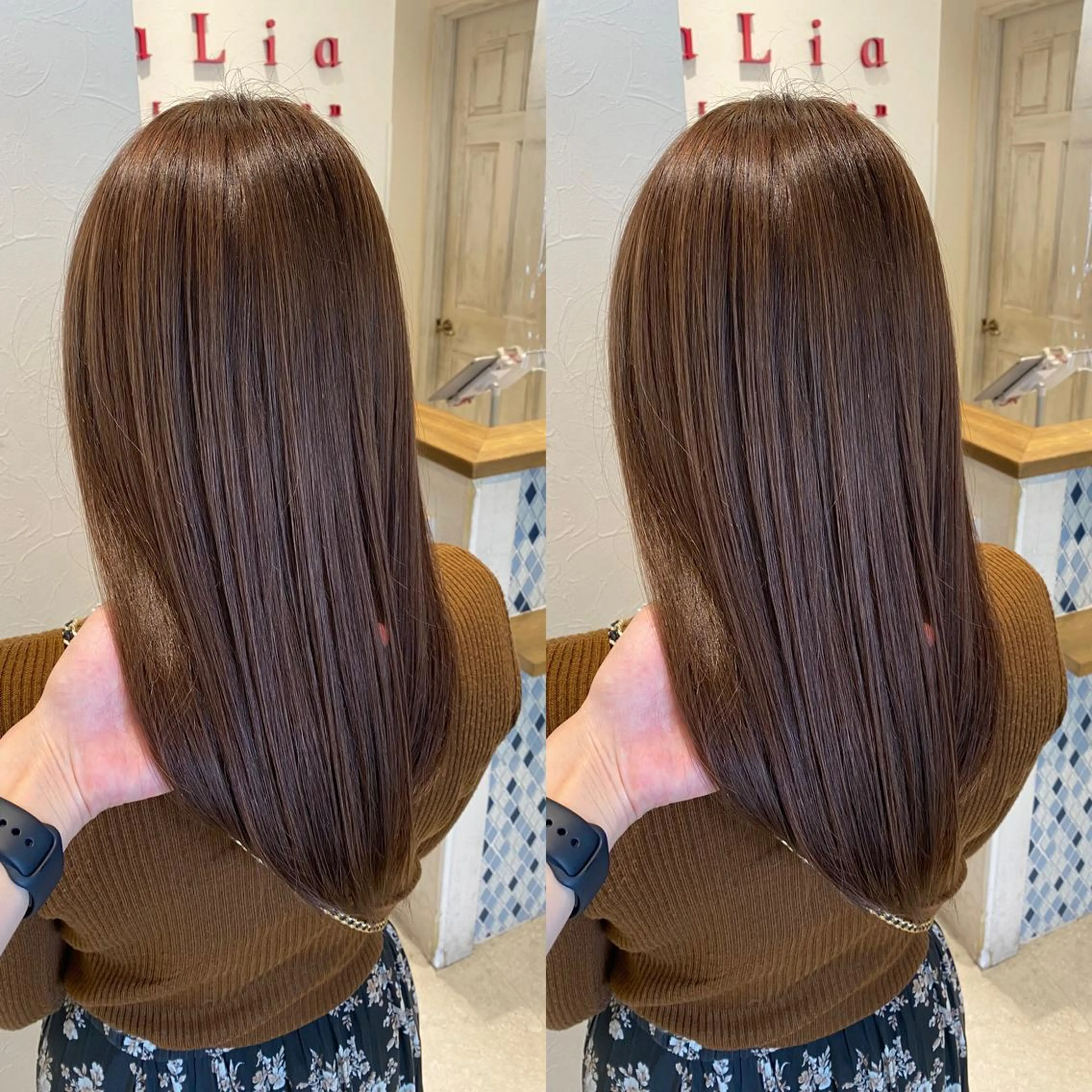 セミロング カット ヘアカラー Livnaリヴナ立川所属・レイヤー/ハイライト /立川/赤池宏隆のヘアスタイル