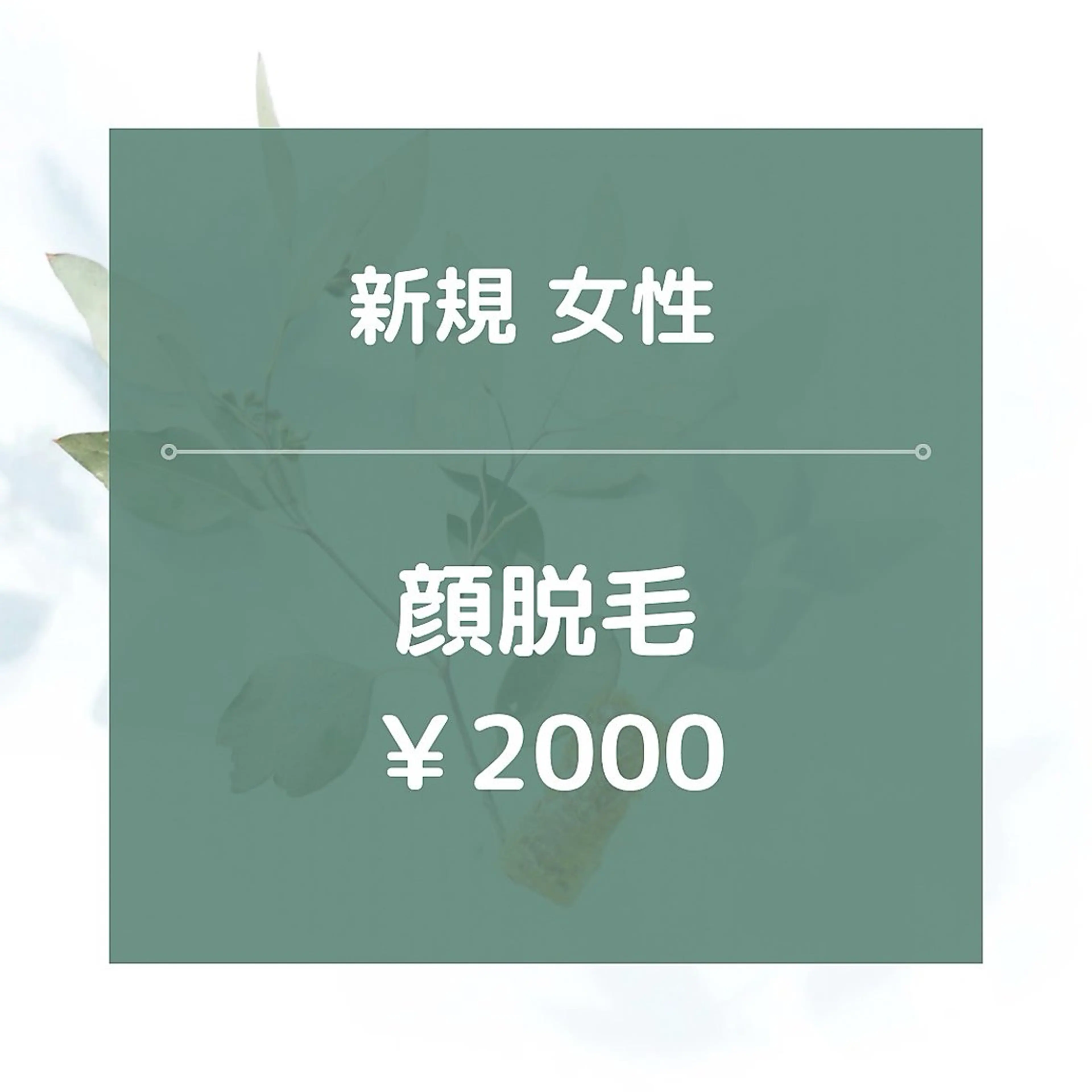 【新規女性】顔全体脱毛/¥2000★美肌効果あり◎20分の写真