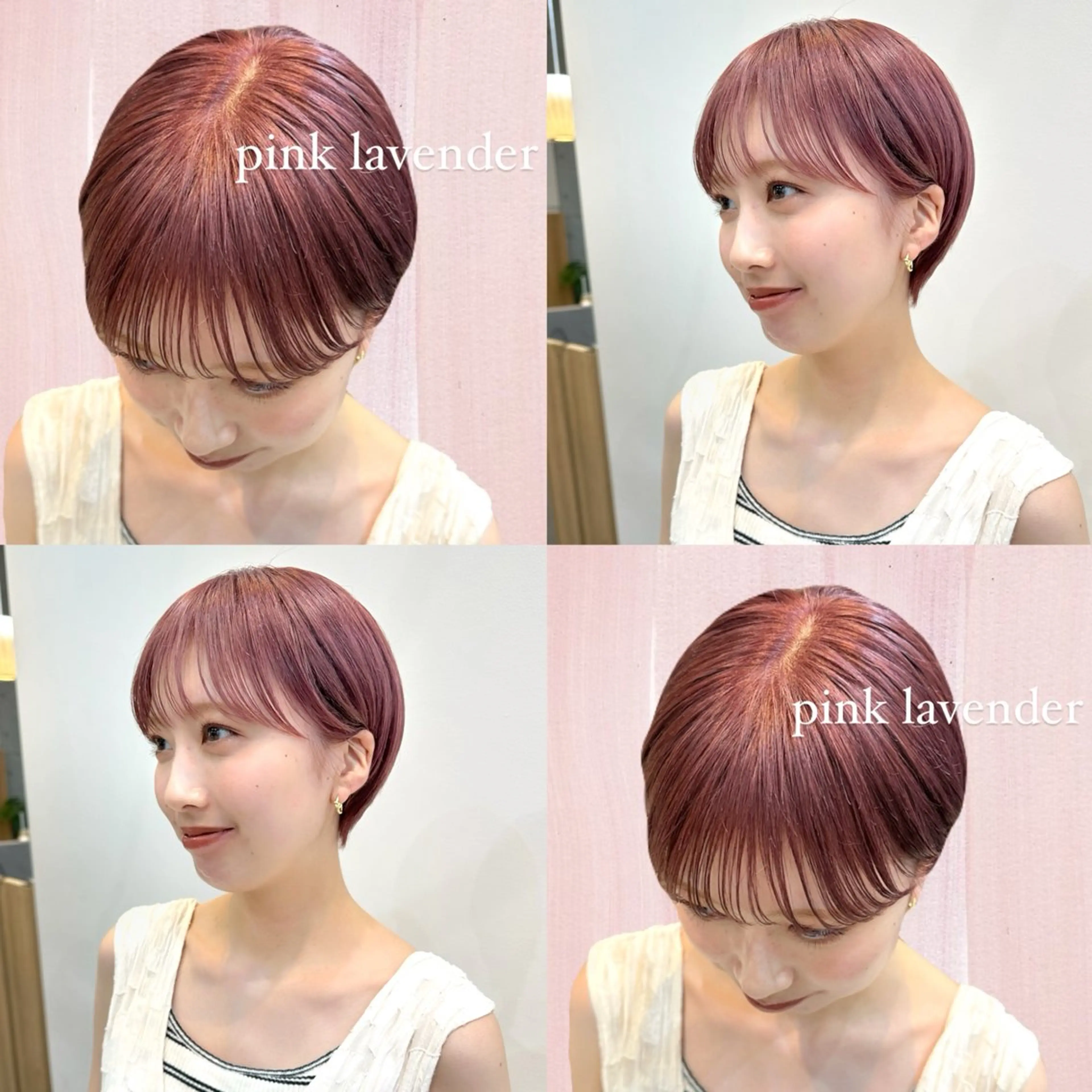 ショート カラー ラベンダーカラー ピンクカラー ピンクラベンダー 顔まわり🥨レイヤー /透明感/水口舞奈のヘアスタイル