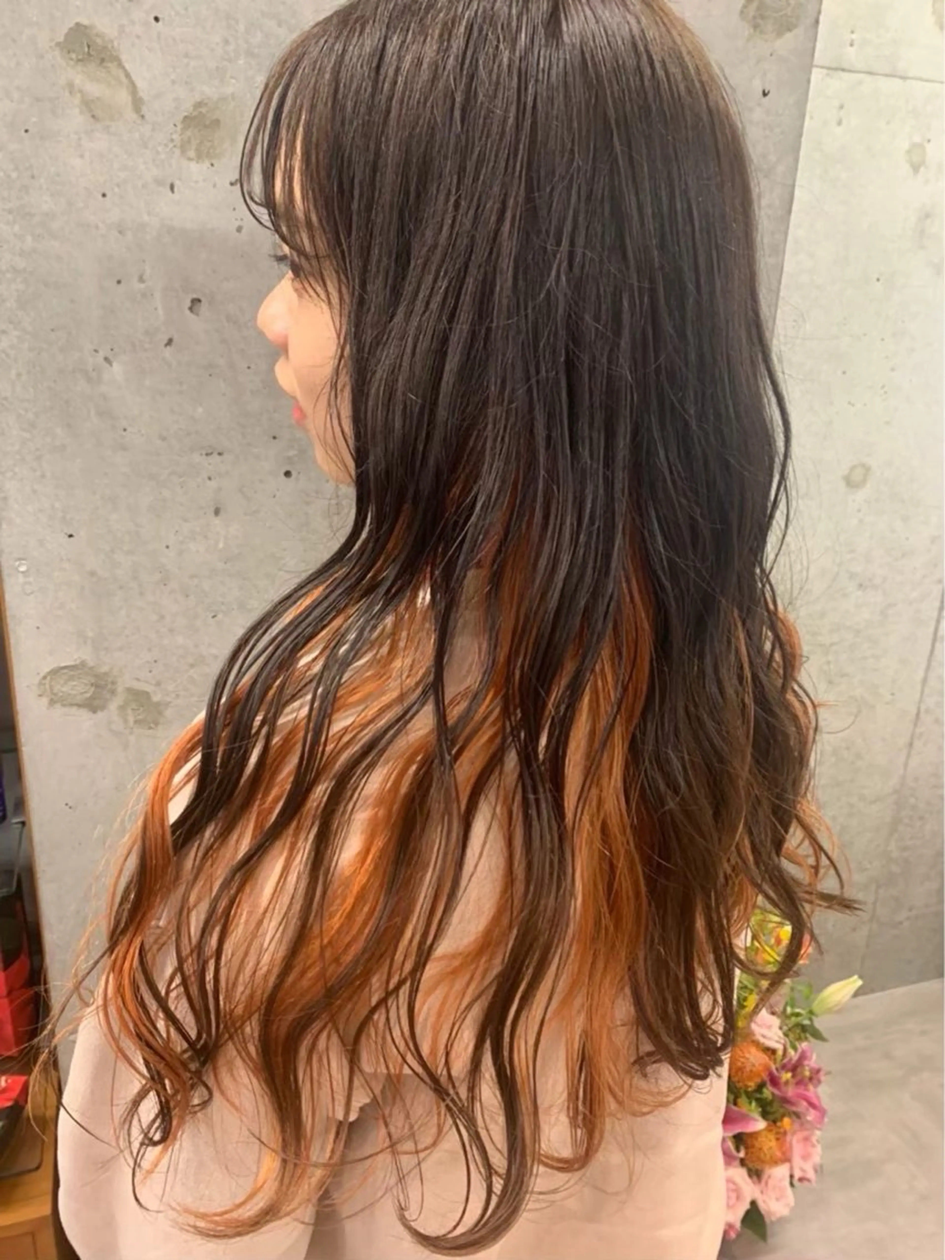 ロング カラー インナーカラー 深山 くるみのヘアスタイル