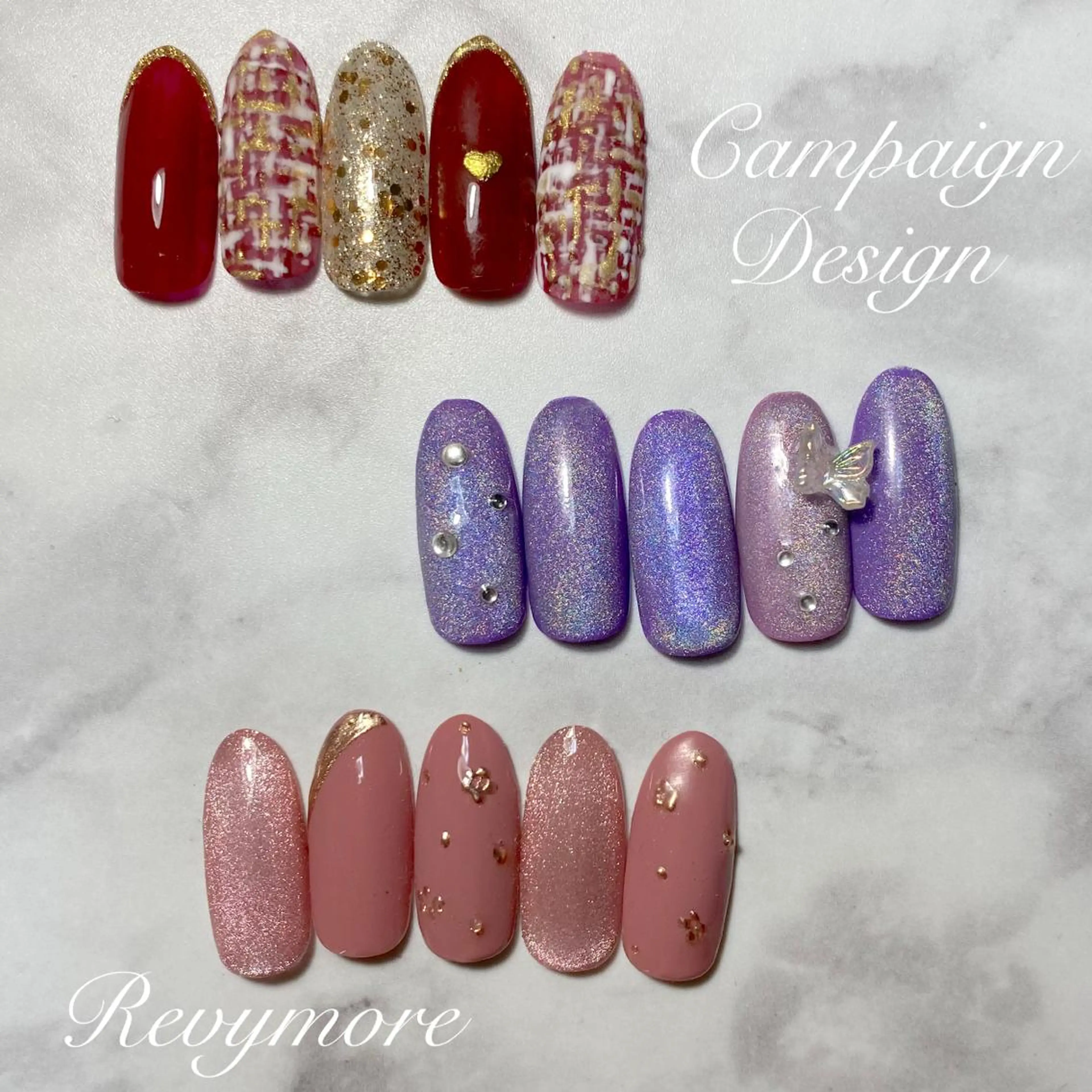 ショート ネイル 韓国風ヘア ジェルネイル キラキラネイル 韓国ネイル マグネットネイル nail salon Revymoreのネイルデザイン