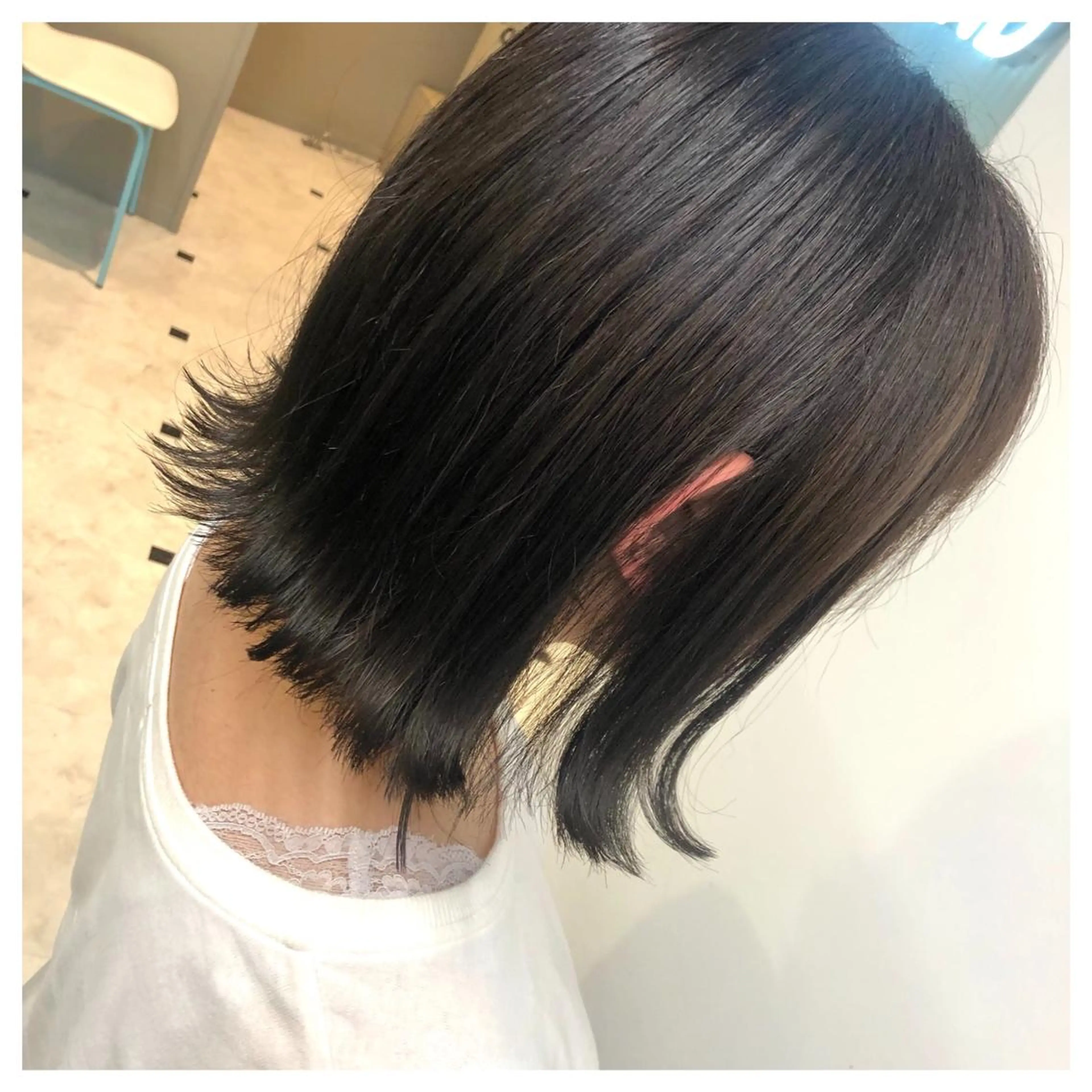 ショート カラー ヘアアレンジ 切りっぱなしボブ 透明感カラー グレージュ ボブ ♡透け感カラー 大賀哲平♡のヘアスタイル