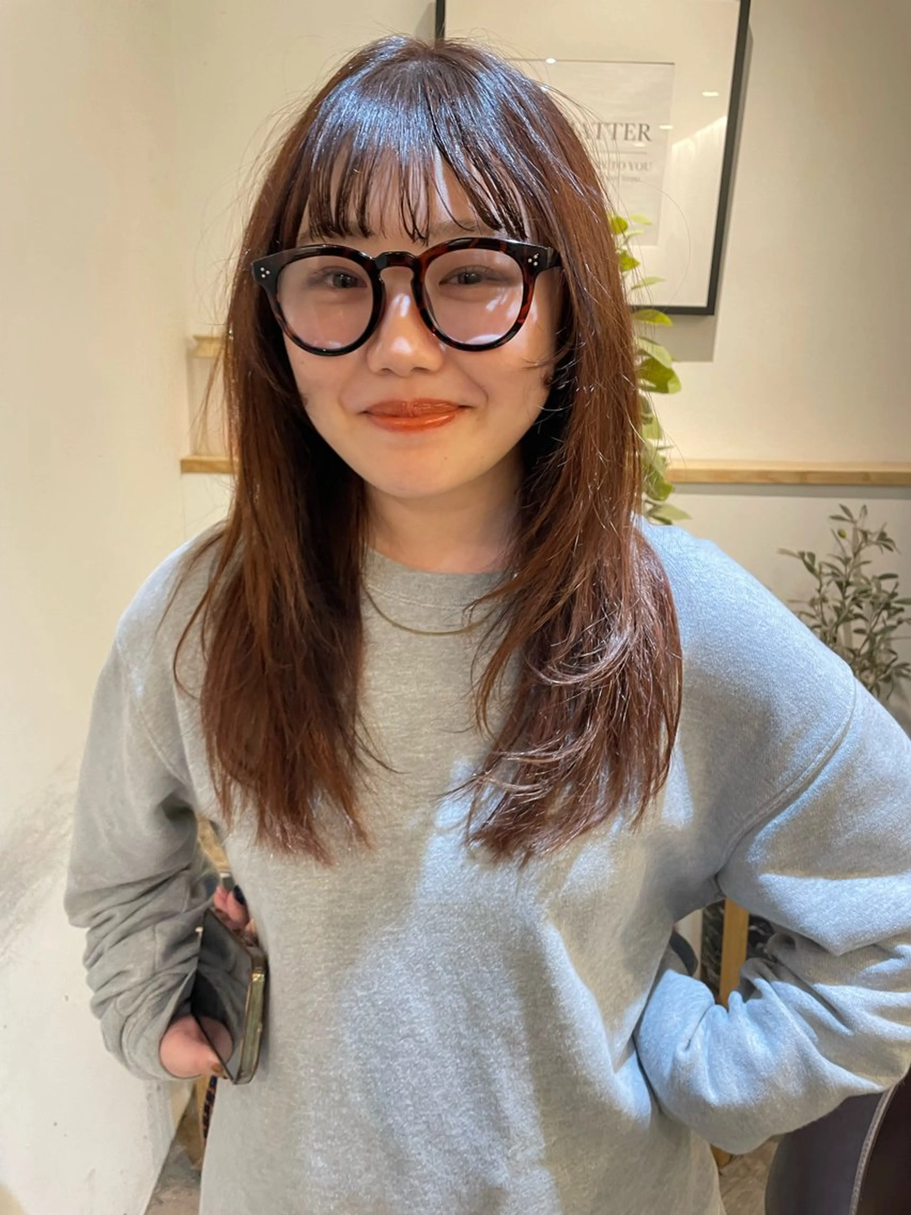 ミディアム カラー ミディアムレイヤー レイヤーカット カット ヘアカラー トリートメント パーマ/パーマ落とし 【Kouta】のヘアスタイル