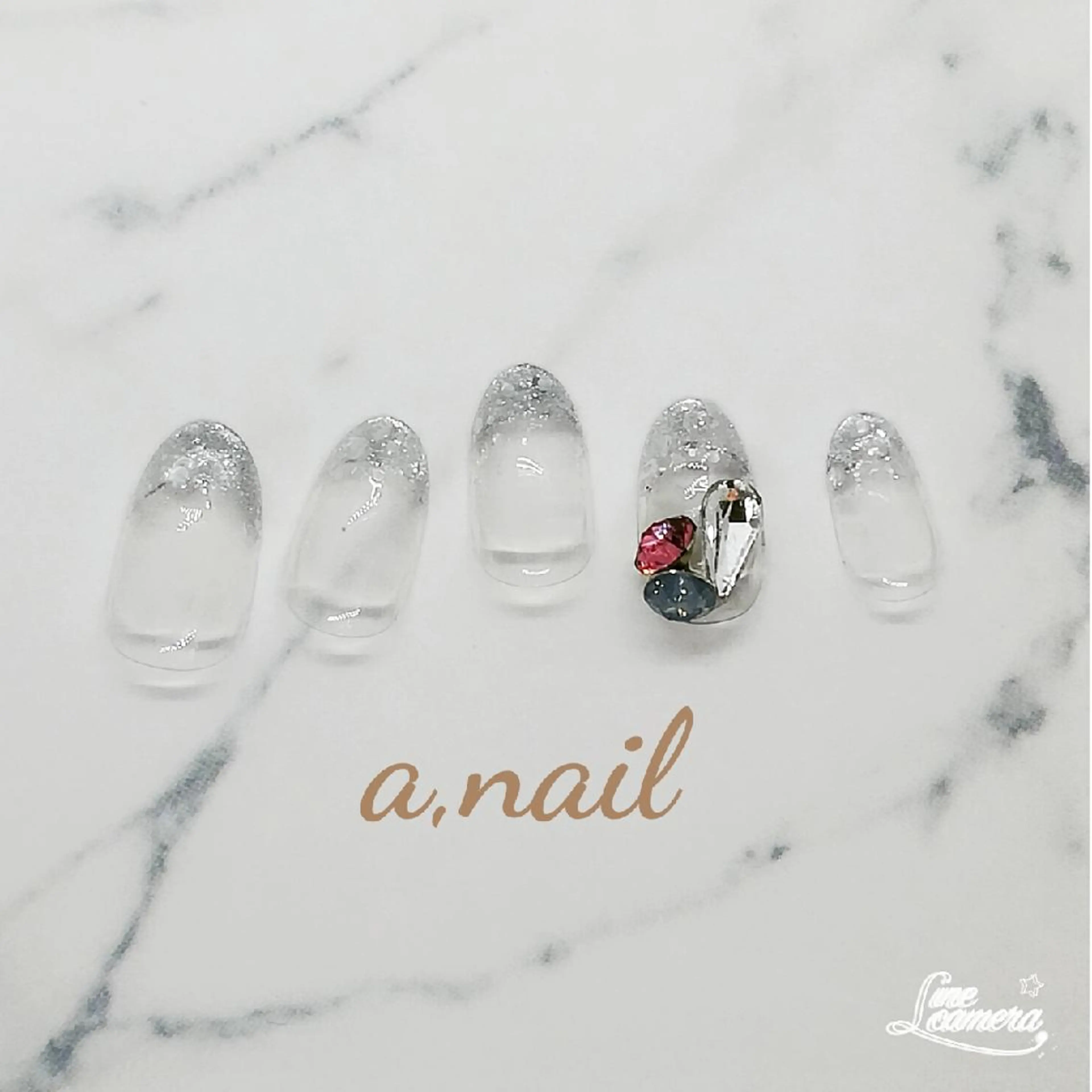 ネイル ストーンネイル ハンドネイル ネイルサロン エーネイルのネイルデザイン