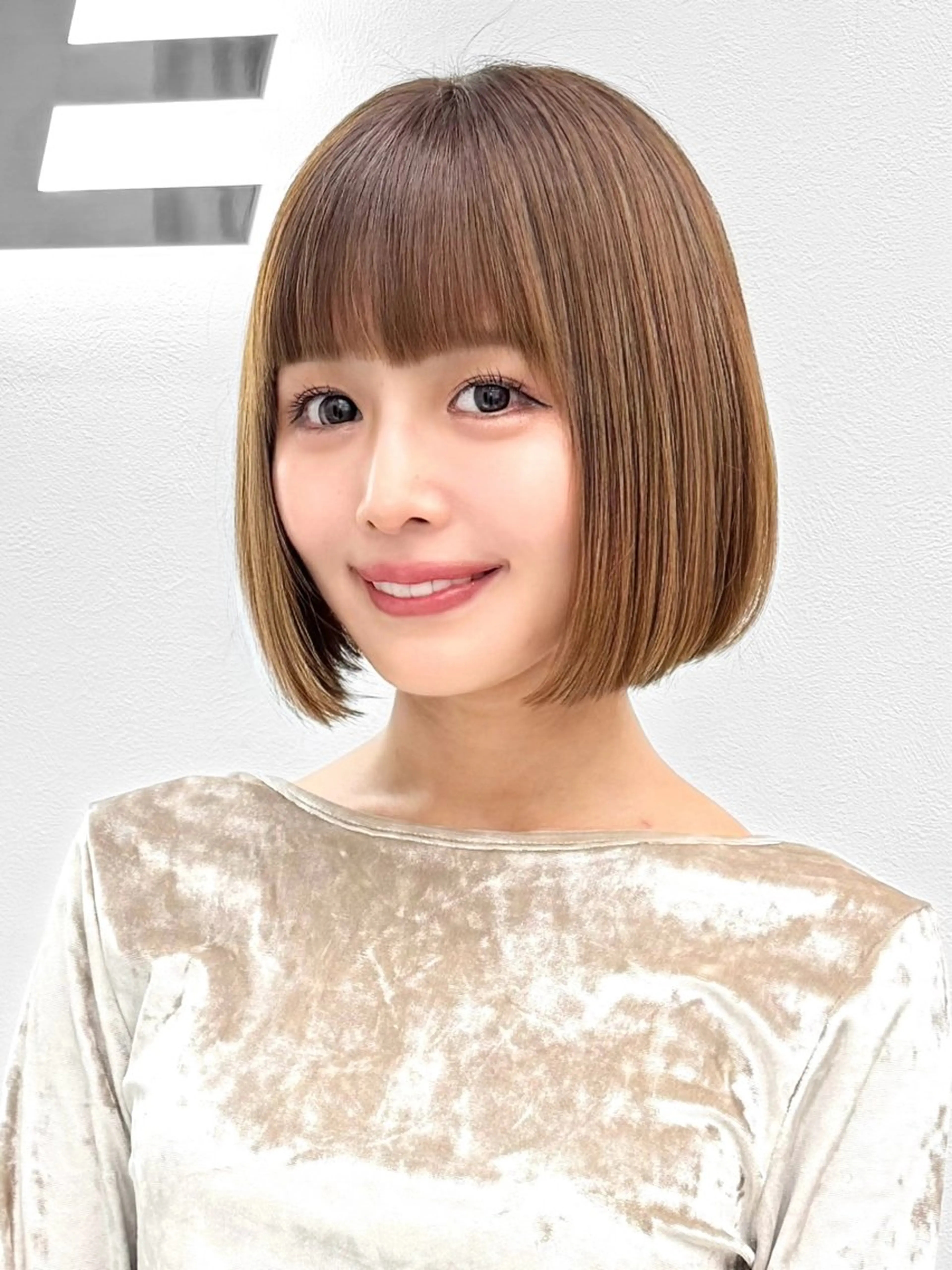 ショート カラー ヘアアレンジ 縮毛矯正🤍 盛れるボブ/ひかりのヘアスタイル
