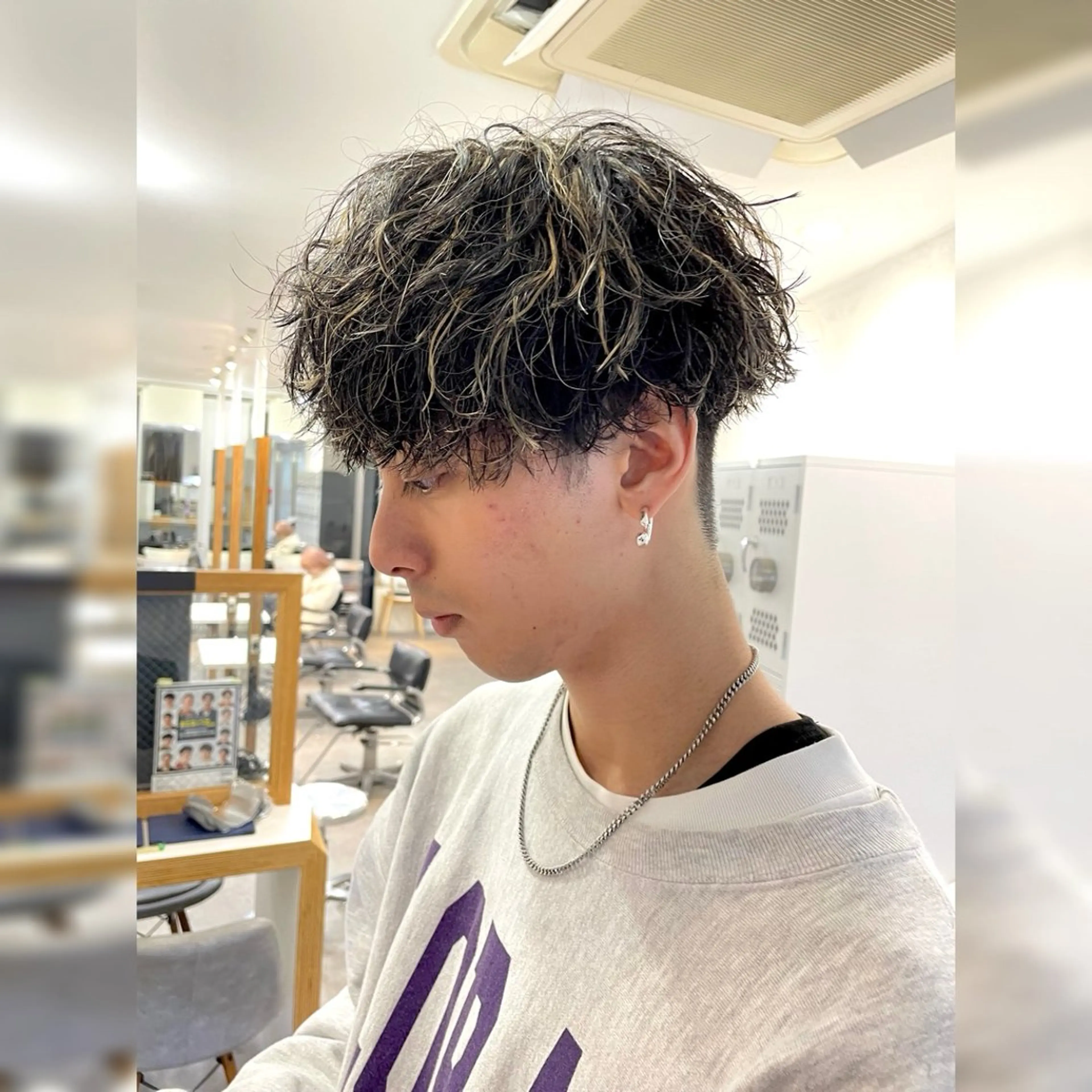 メンズカット＋ハイライトカラーの写真