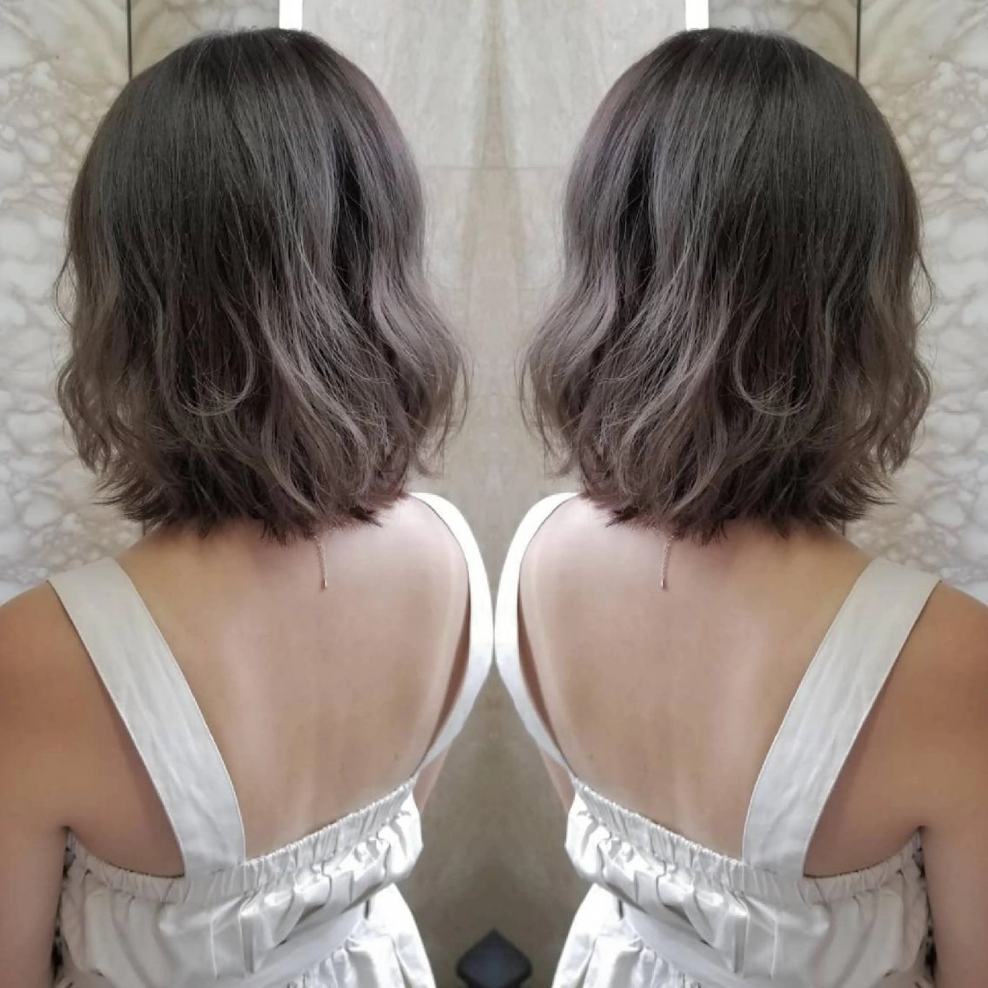 ミディアム カラー パーマ ヘアアレンジ ネイル キッズ メンズ マツエク・マツパ グレージュ シアーグレージュ ヘアカラー トリートメント 🌸グレージュ/ ベージュ🌸yutaのヘアスタイル