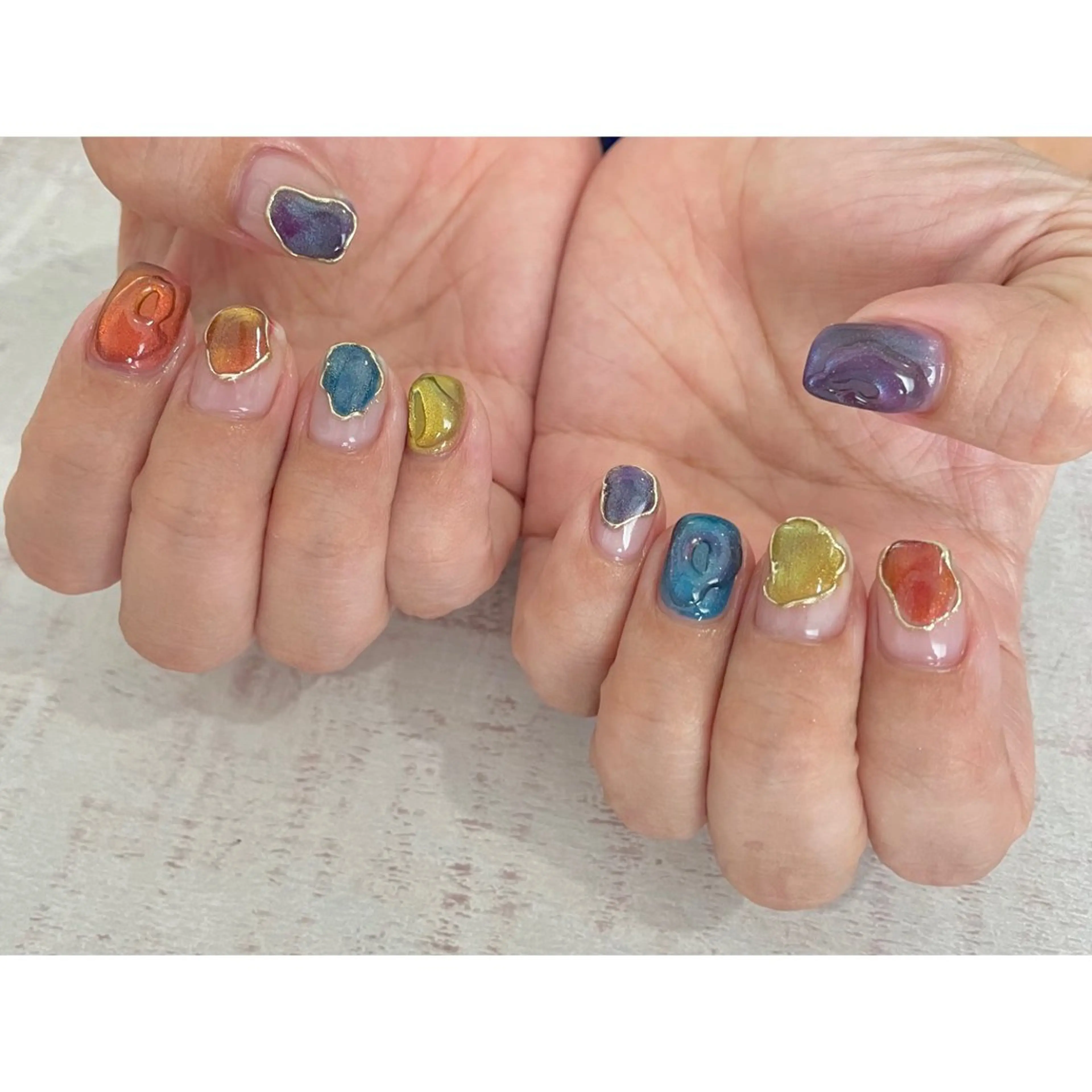 ネイル マグネットネイル 𖡼 yumenoのネイルデザイン