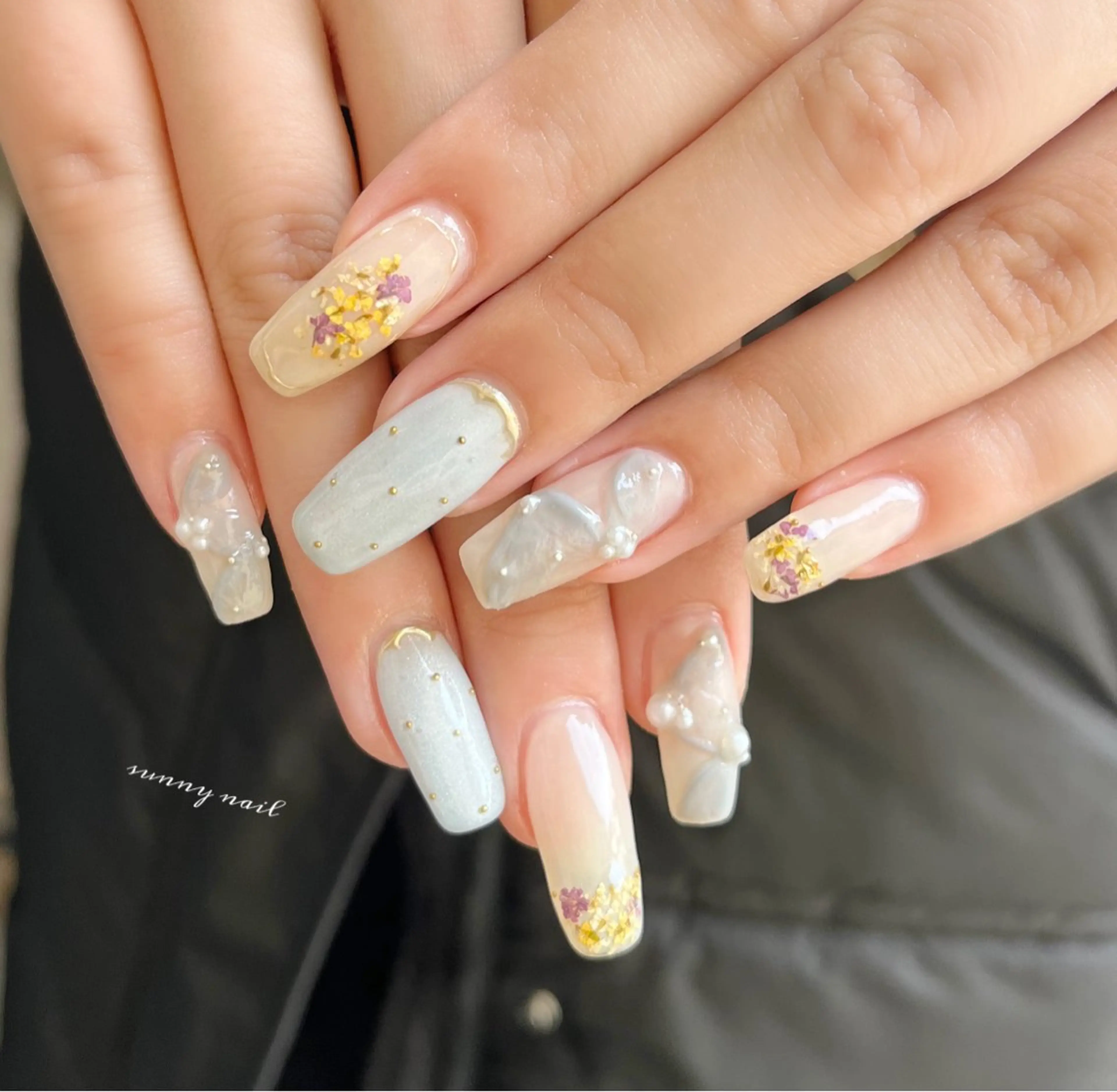 ネイル ジェルネイル マグネットネイル パラジェル リボン sunny nailのネイルデザイン
