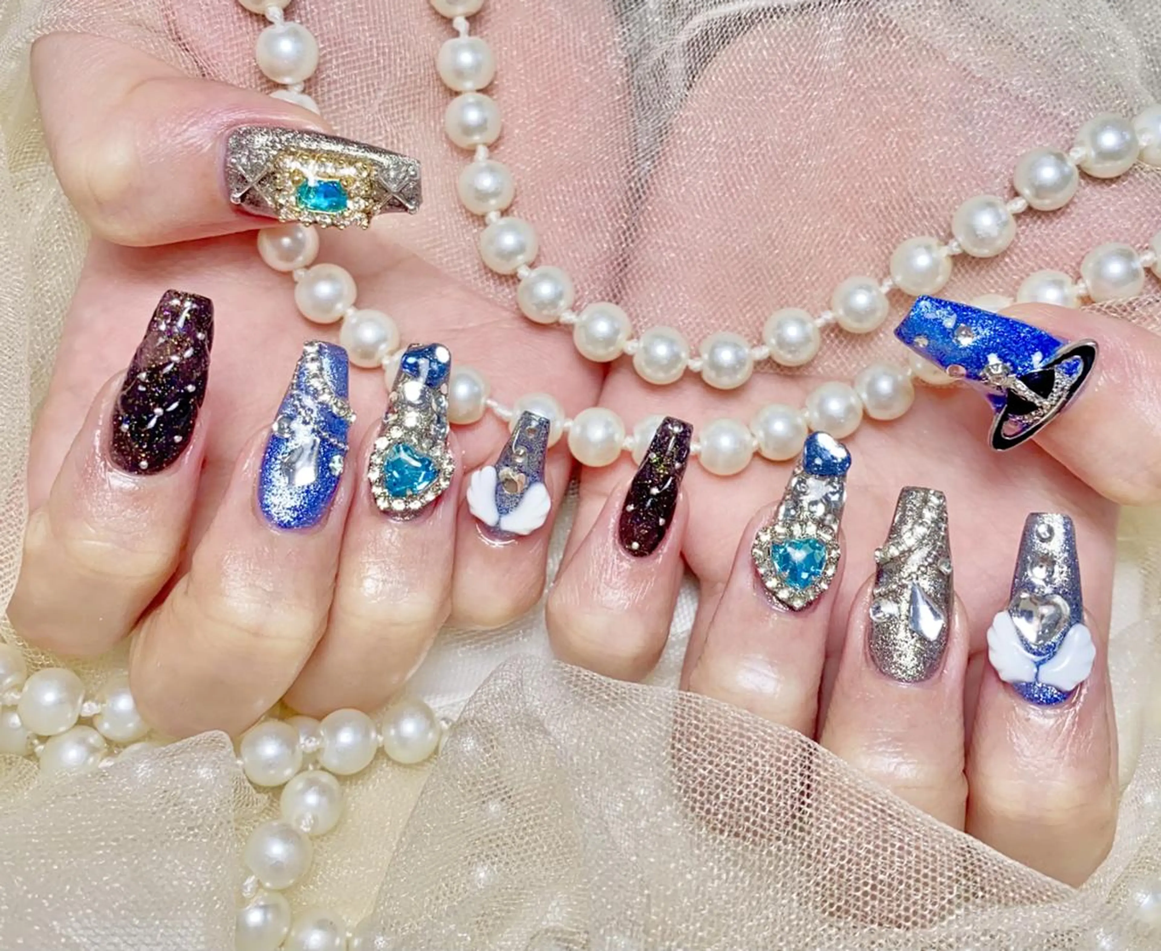 🐰150分持ち込みデザイン¥11800(最高級パーツ、ゴテゴテデザインOK!)の写真