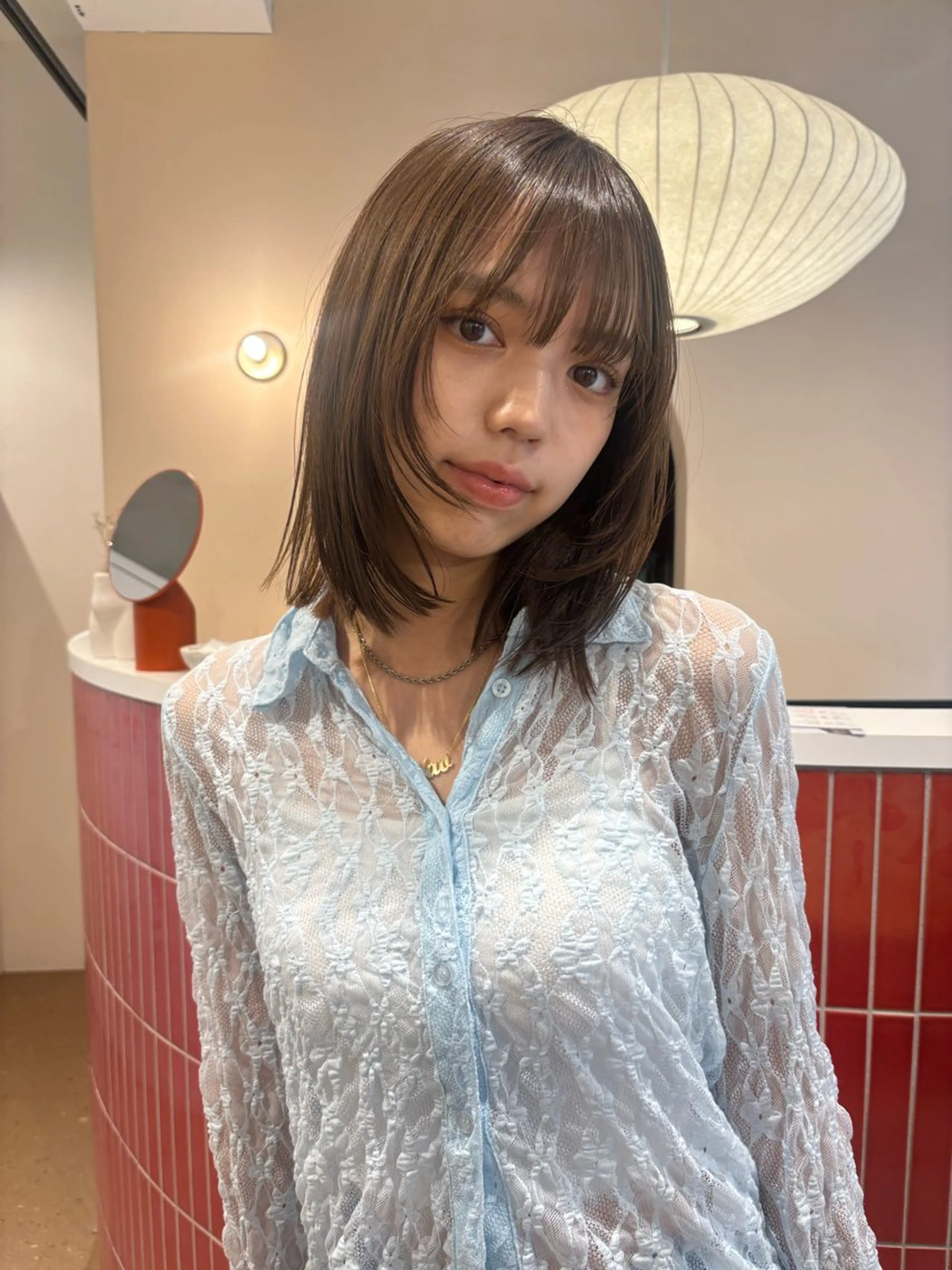 ミディアム カラー カット ヘアカラー トリートメント Wカラー/レイヤー /ボブ/otohaのヘアスタイル